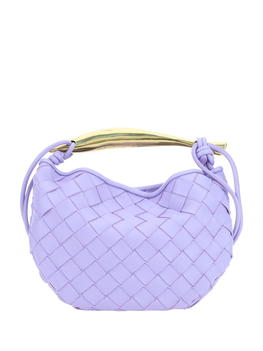 Shop Bottega Veneta Mini Sardine Handbag In Amethyst/ M Brass
