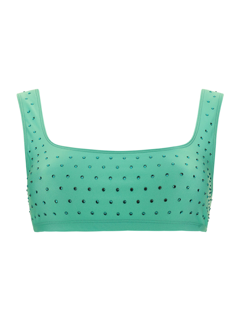The Andamane Rhinestone Cropped Top In Tiffany