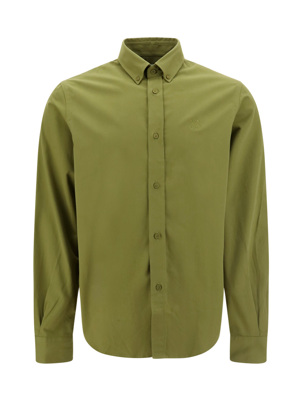 Kenzo Tiger Button Shirt In Olive