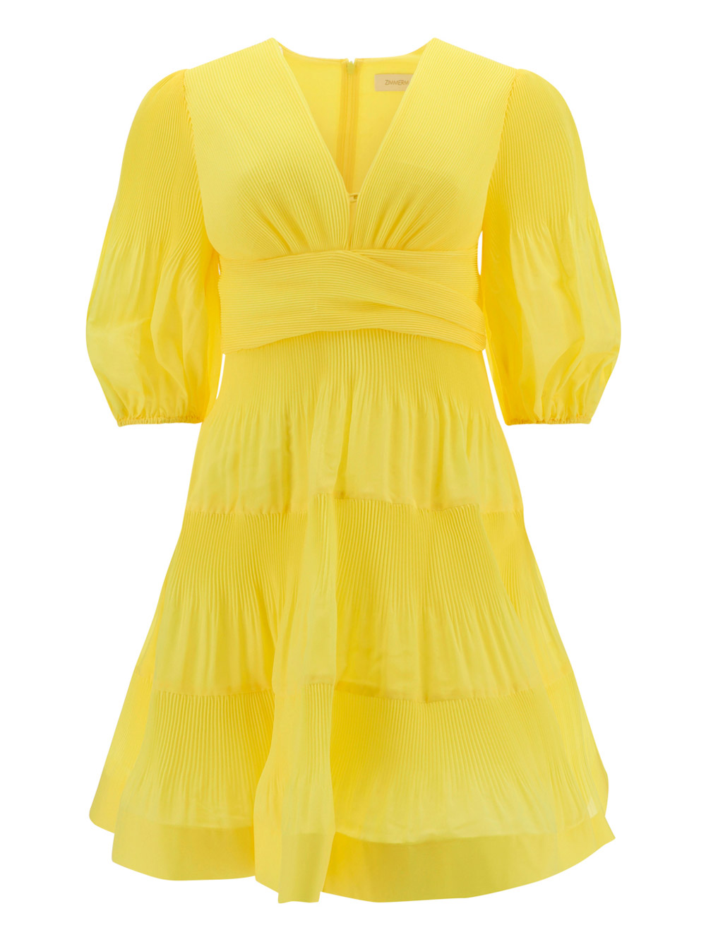 Zimmermann Pleated Dress In Lemon | ModeSens