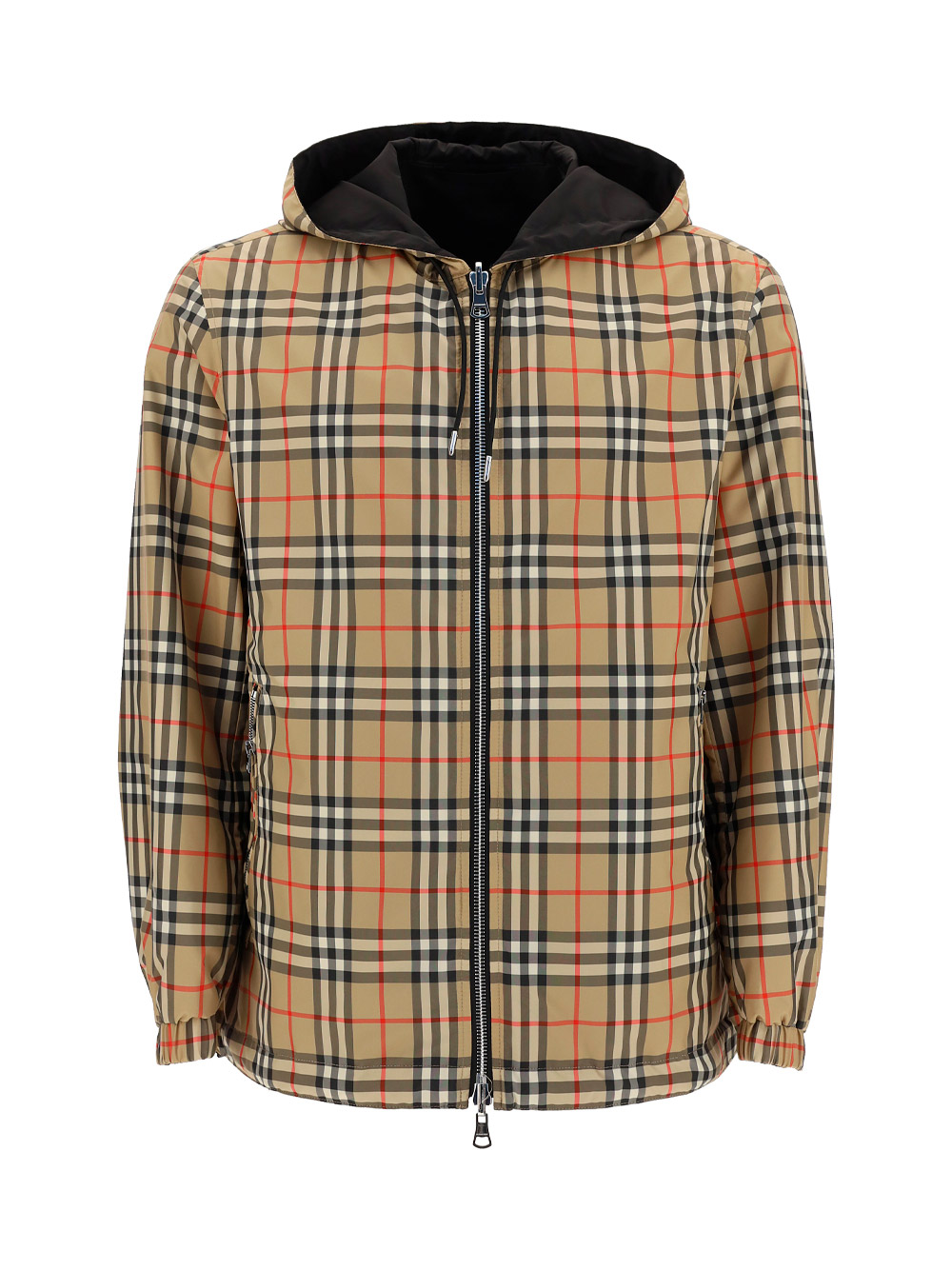 Burberry Check Twill Jacket In Beige
