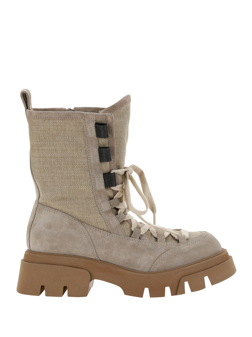 Brunello Cucinelli Suede Lace-up Boots In C8275