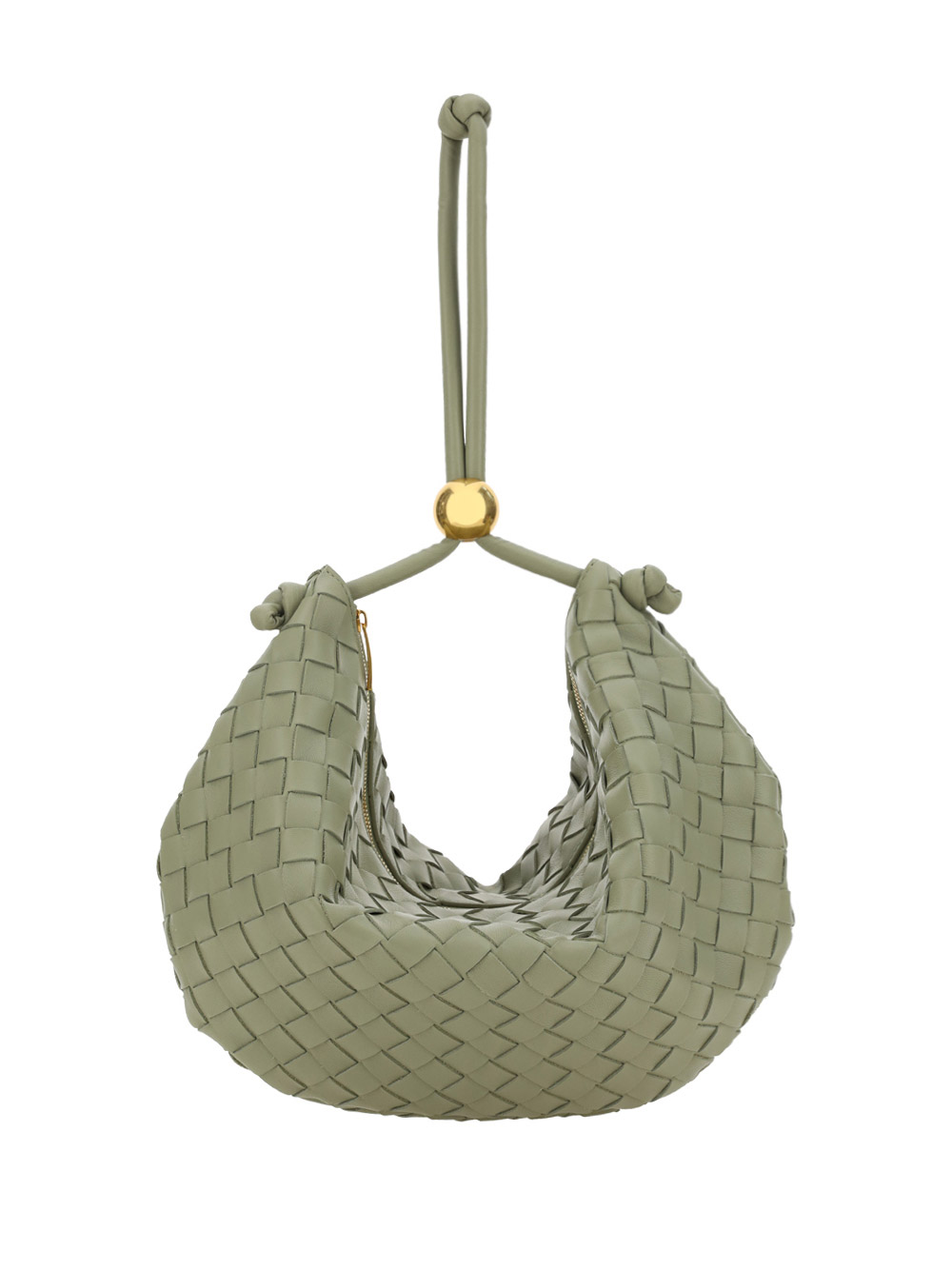 Turn Medium Metallic Leather Pouch in Metallic - Bottega Veneta