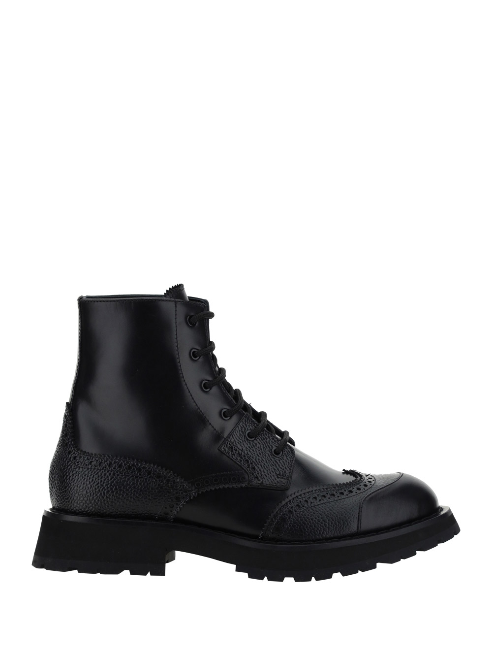 Alexander Mcqueen Punk Worker Ankle Boots For Men In Black/black