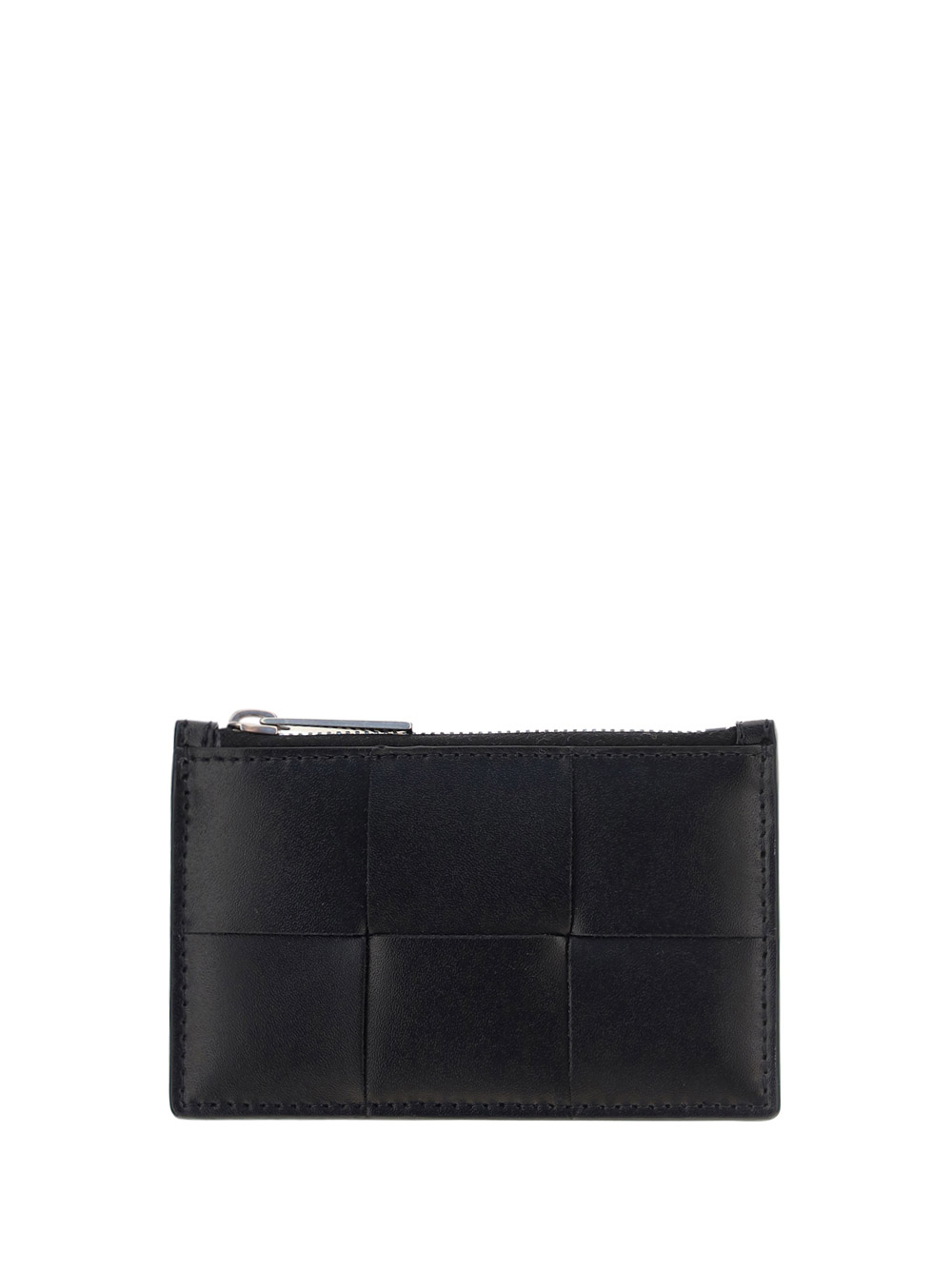 Bottega Veneta Card Holder In Black-silver