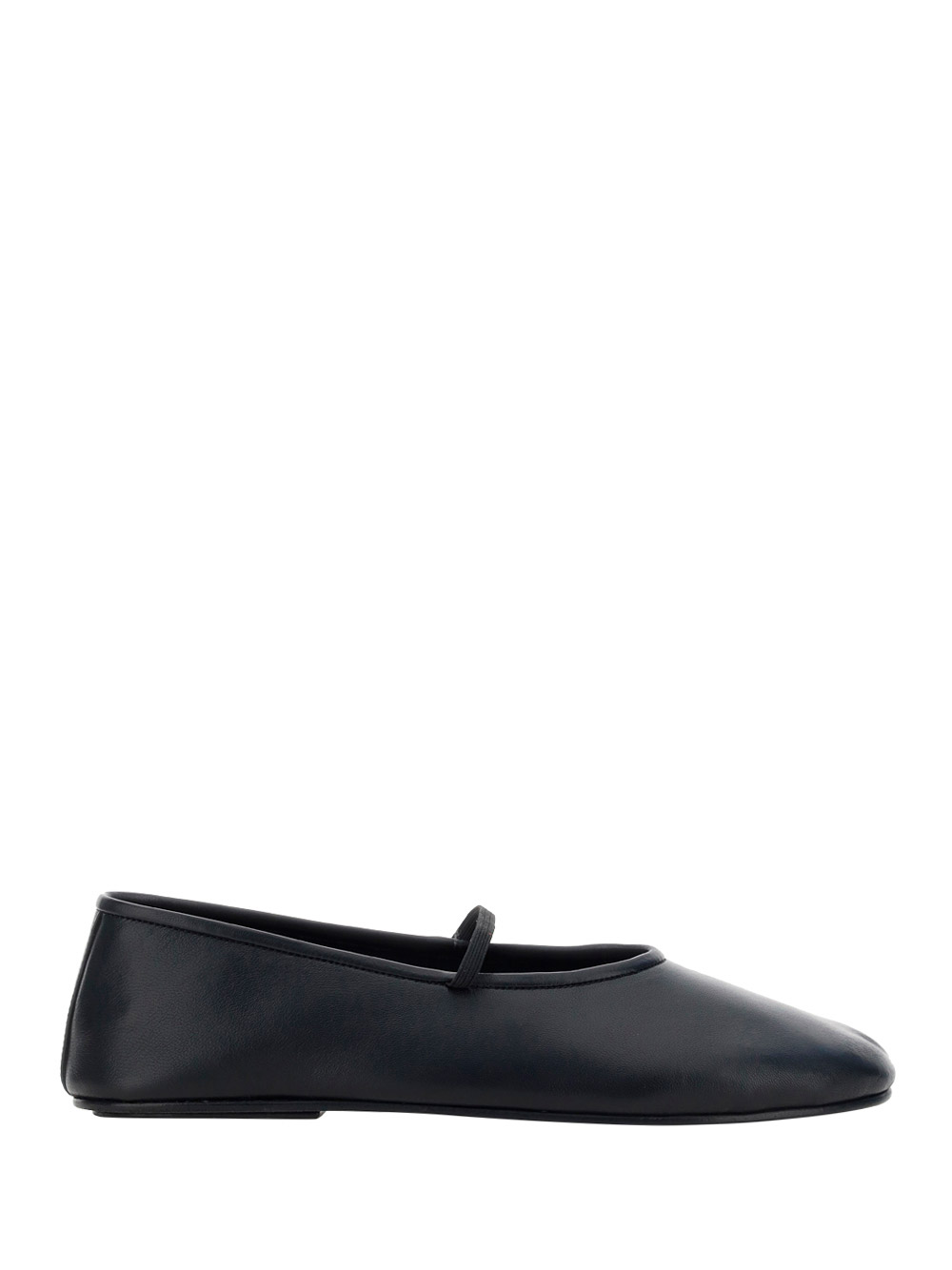 The Row 10mm Elastic Ballet Leather Flats In Black