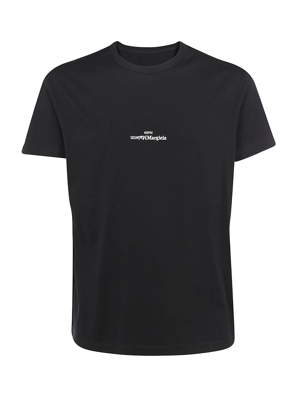Maison Margiela Men Logo Cotton T-shirt In Black