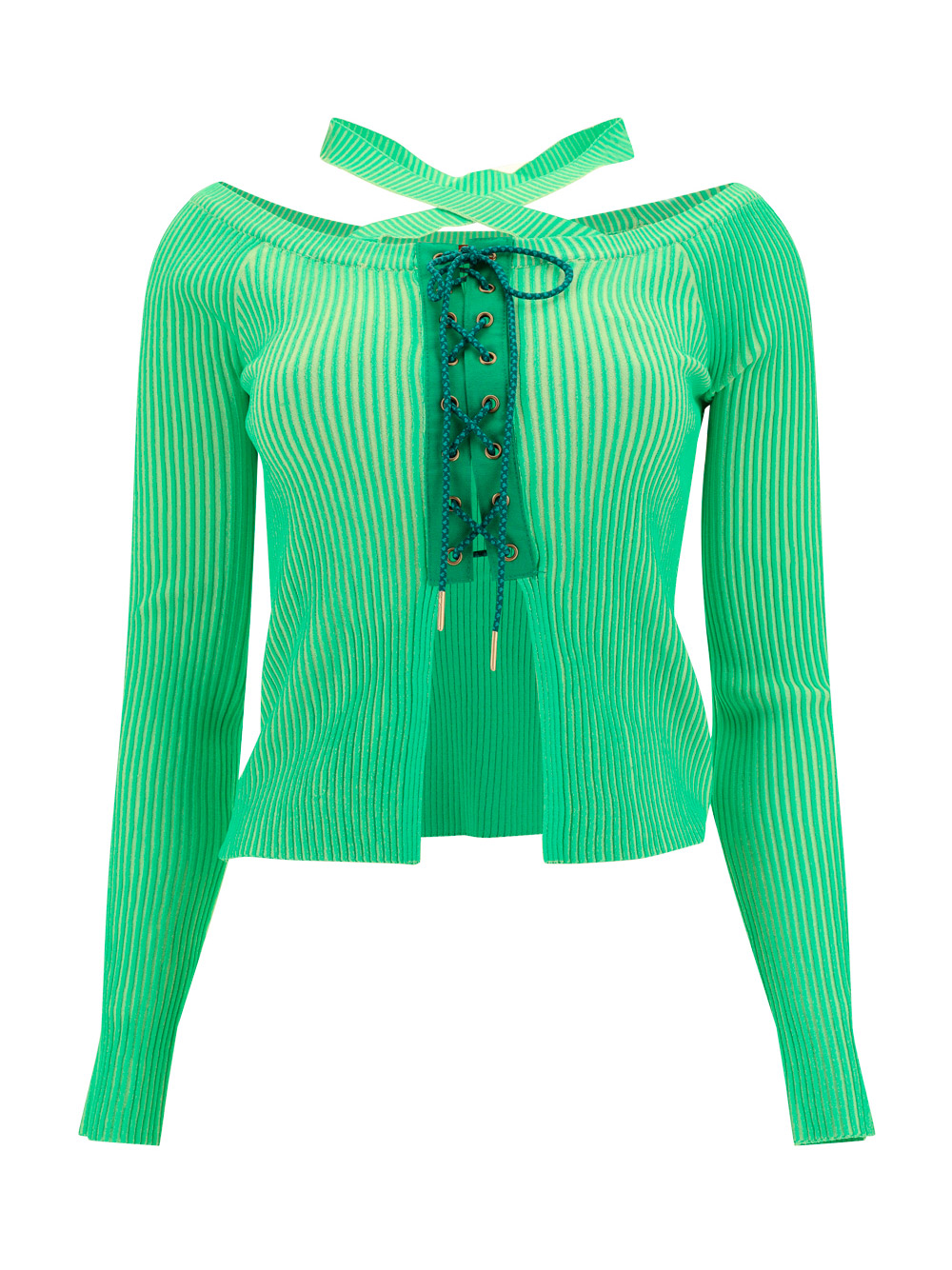 Andersson Bell Ribbed Mona Top In Green