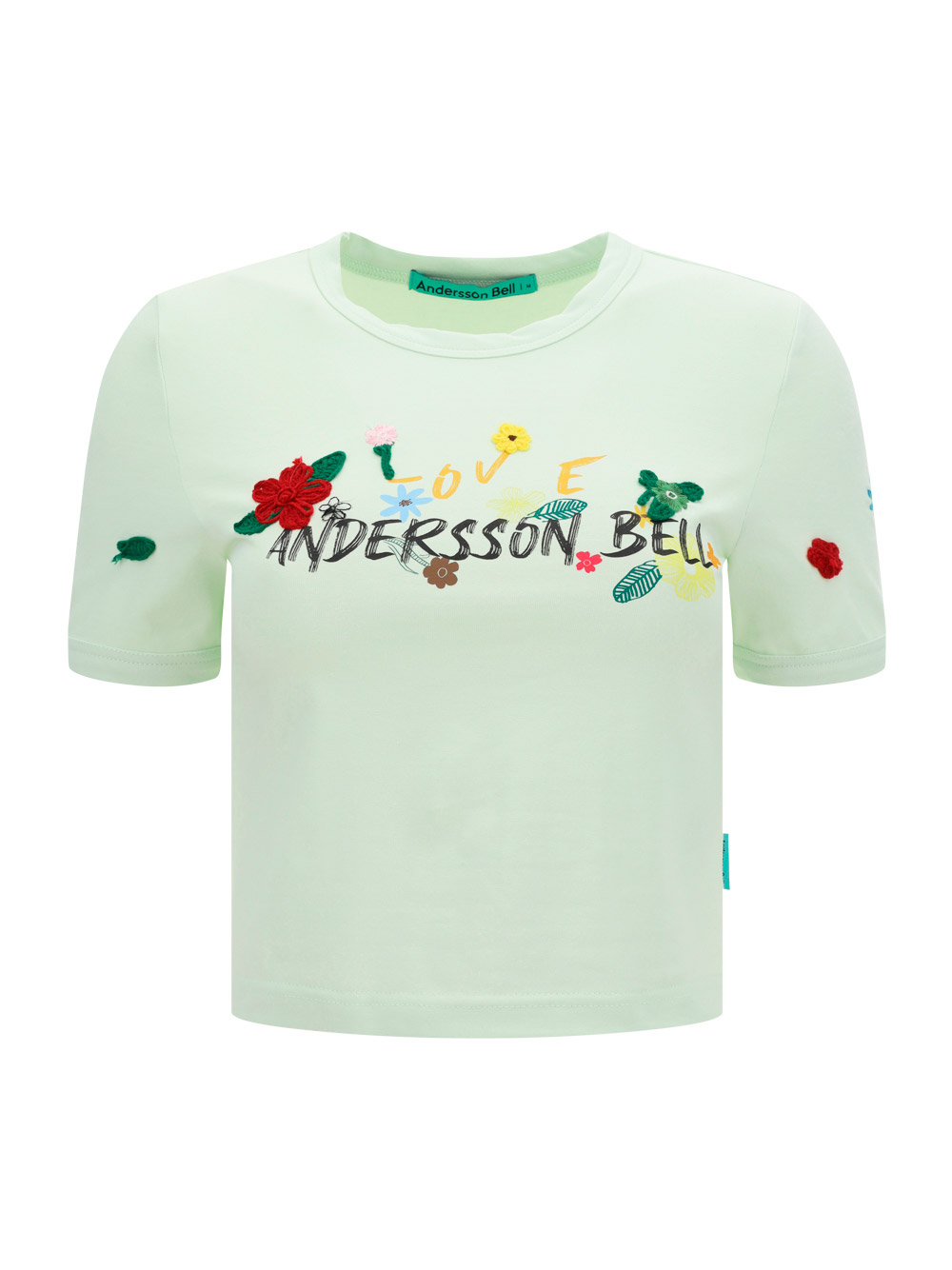 Andersson Bell Dasha Flower-garden Logo T-shirt In Pale Mint
