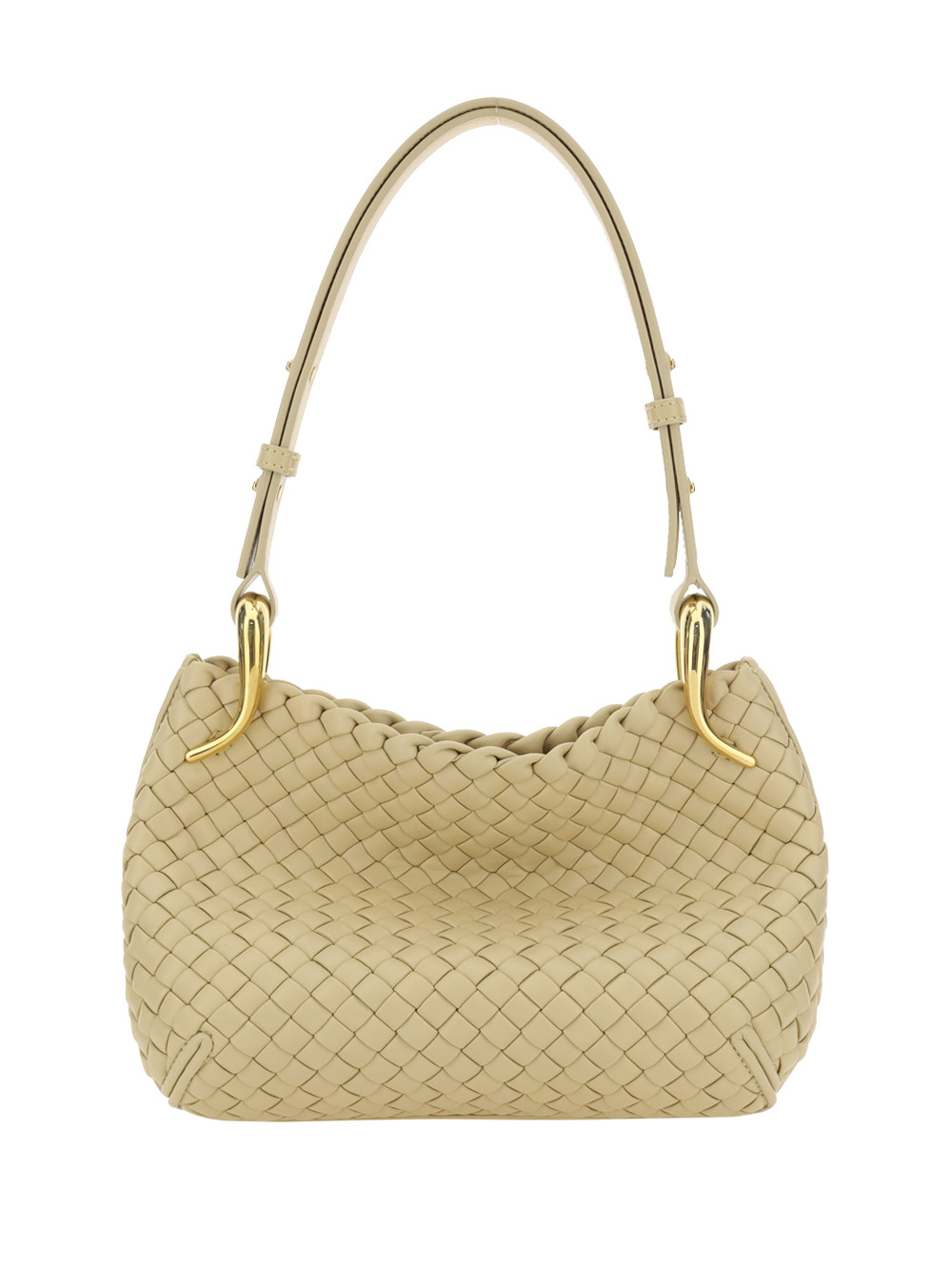 Bottega Veneta Small Clicker Intrecciato Leather Shoulder Bag Porridge