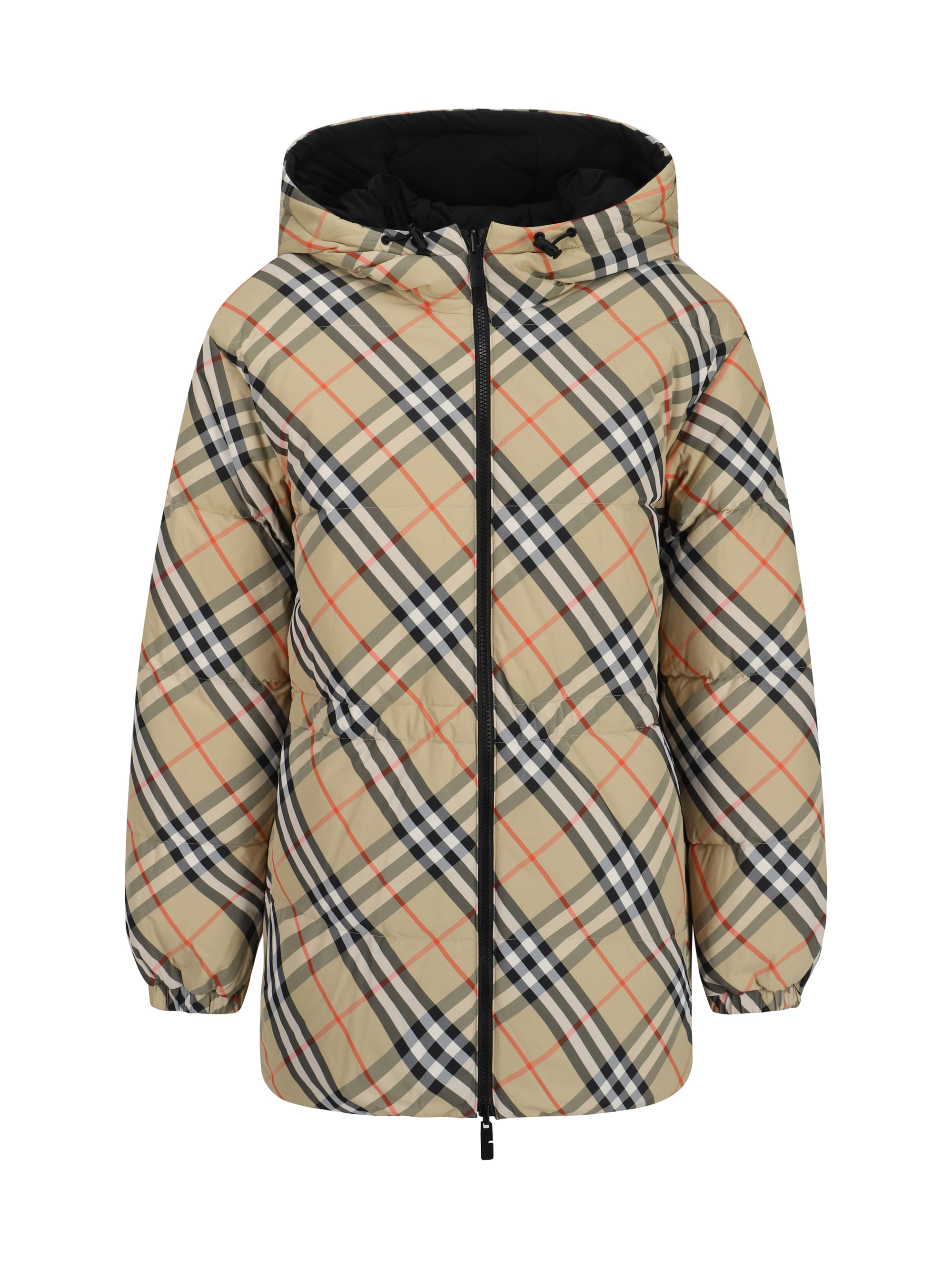 Shop Burberry Down Jacket In Sand Ip Check