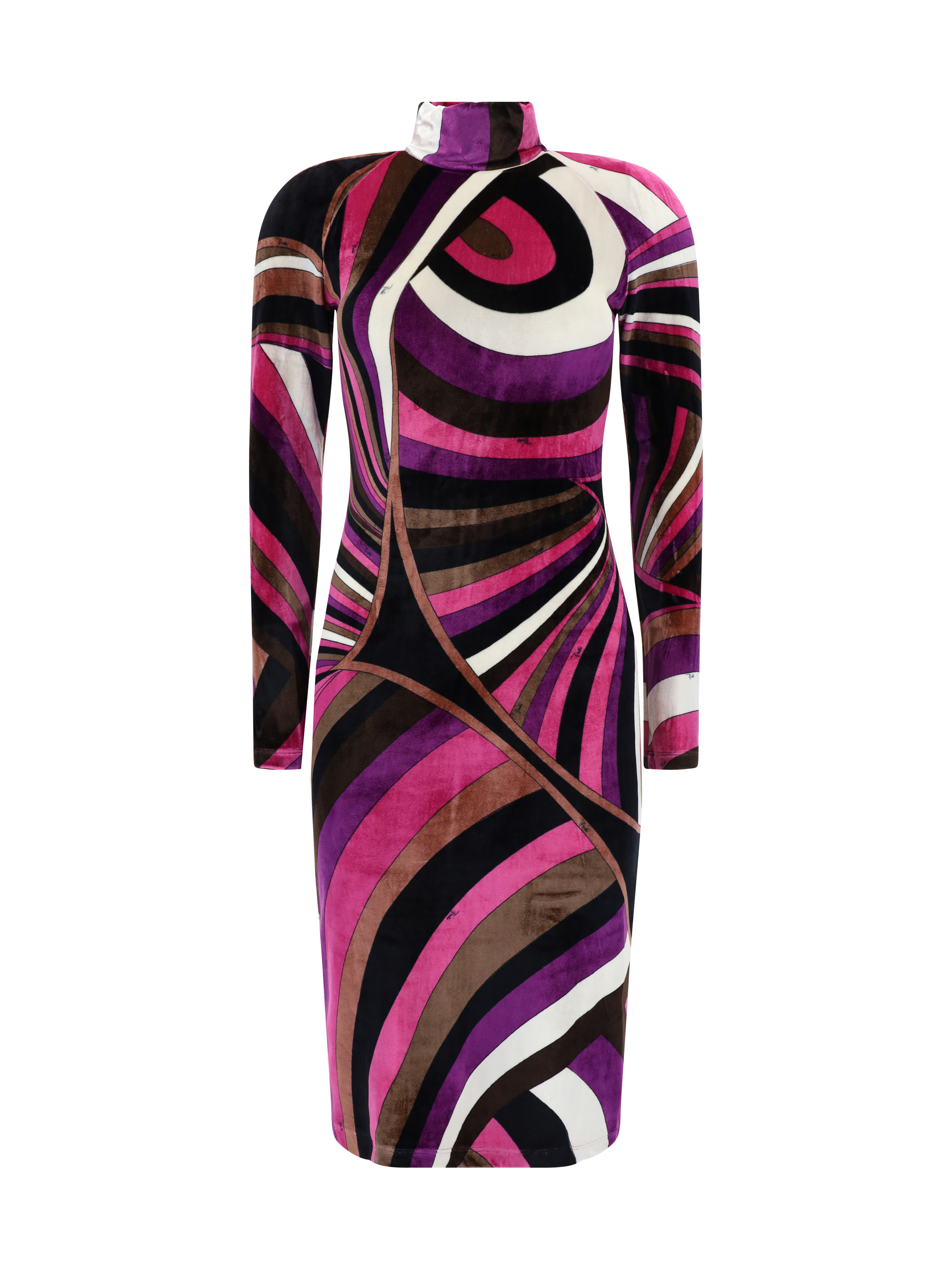 Shop Pucci Midi Dress In Fuxia/marrone