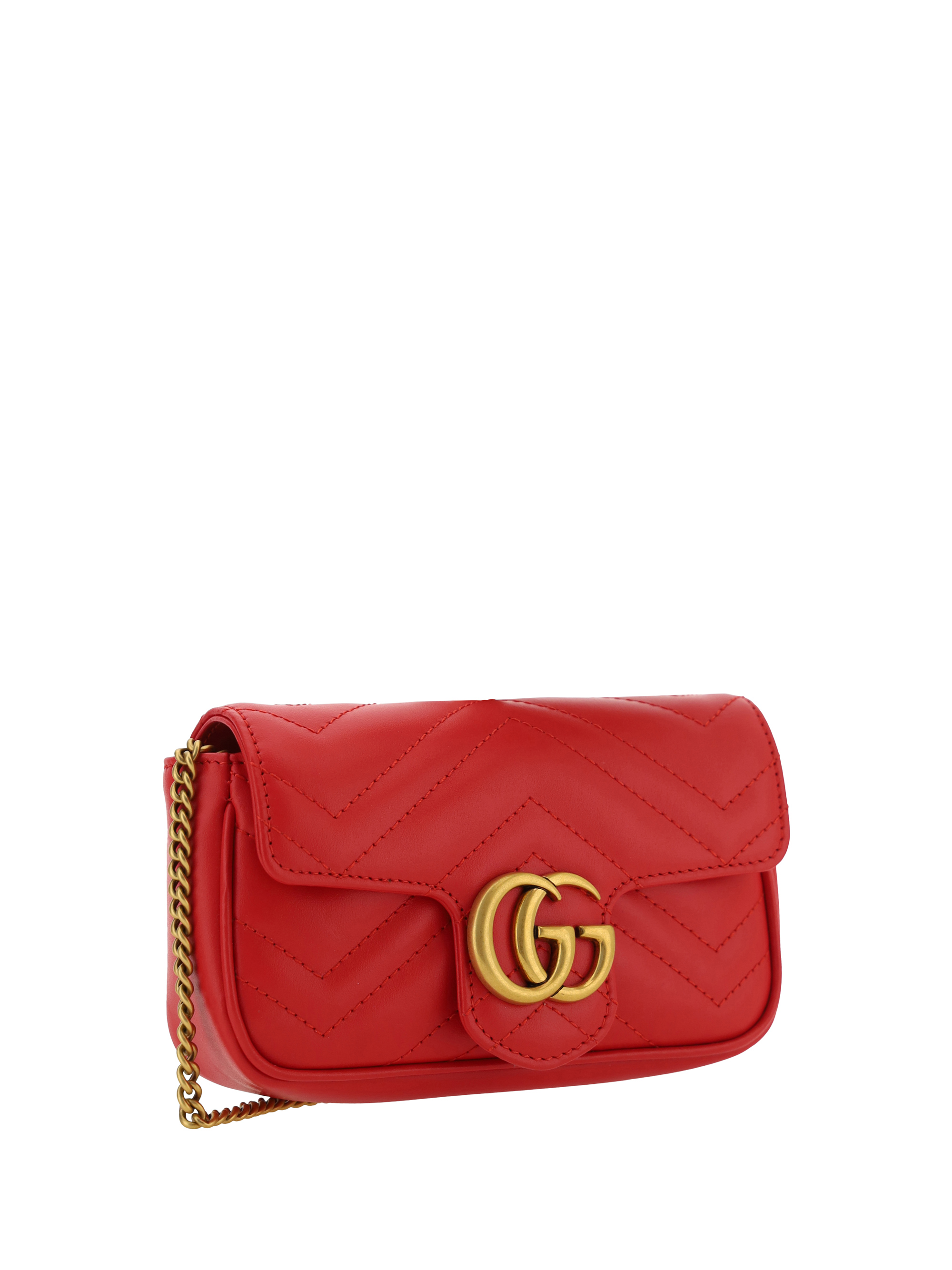 Gucci Gg Marmont Super Mini Shoulder Bag In Red