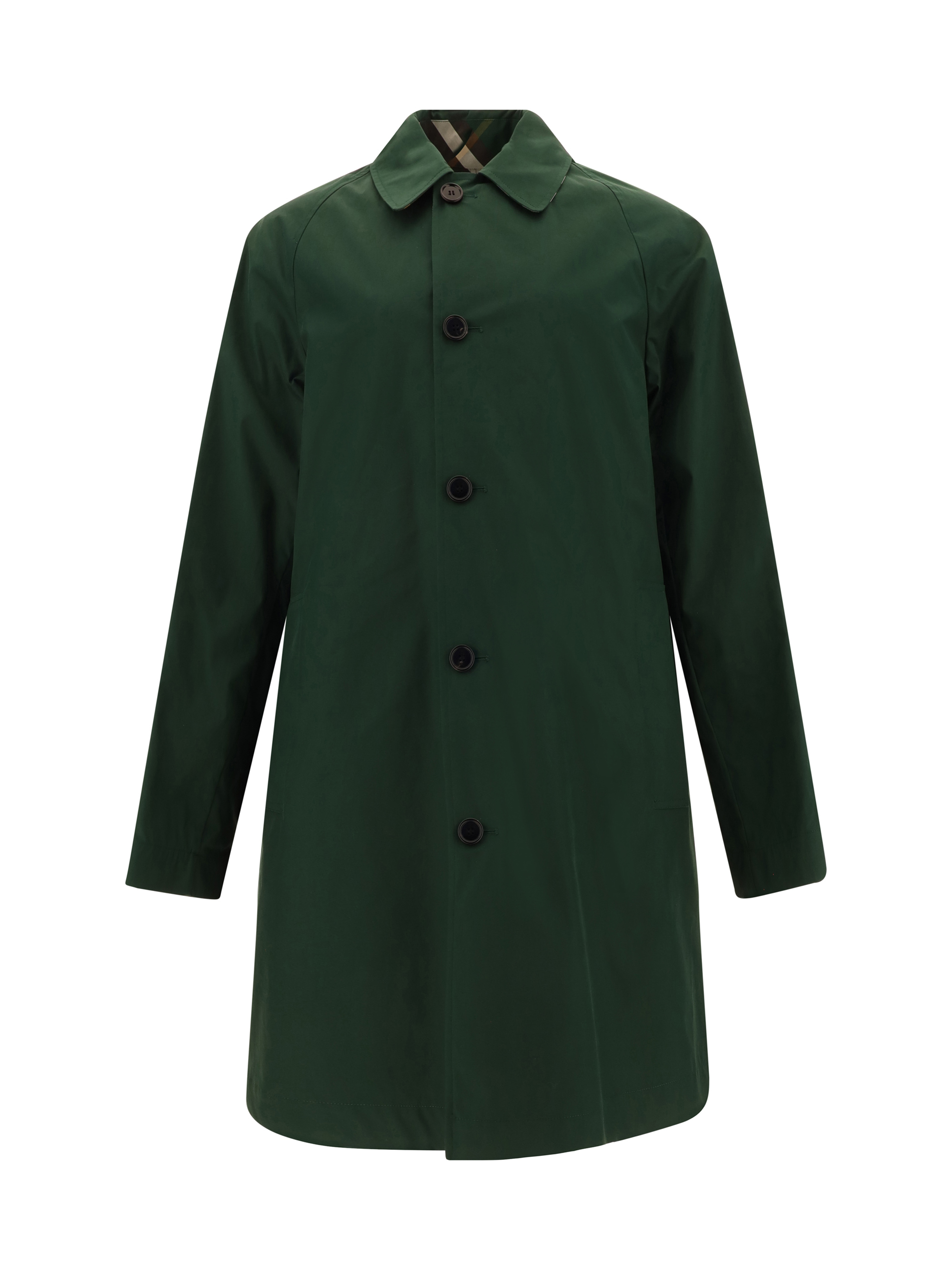 Shop Burberry Rw Breasted Midi Coat In Ivy