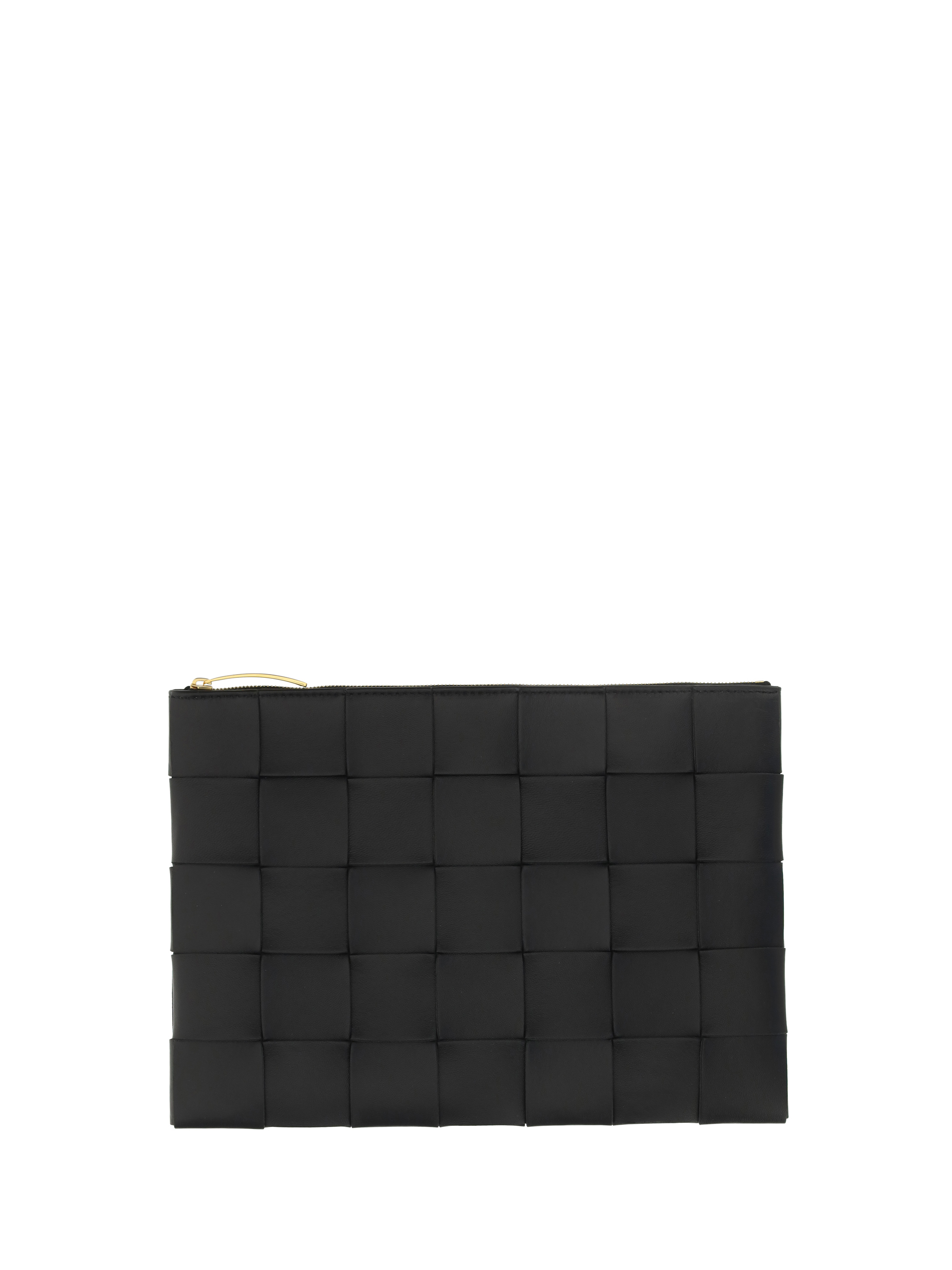 Shop Bottega Veneta Clutch Bag In Black-gold