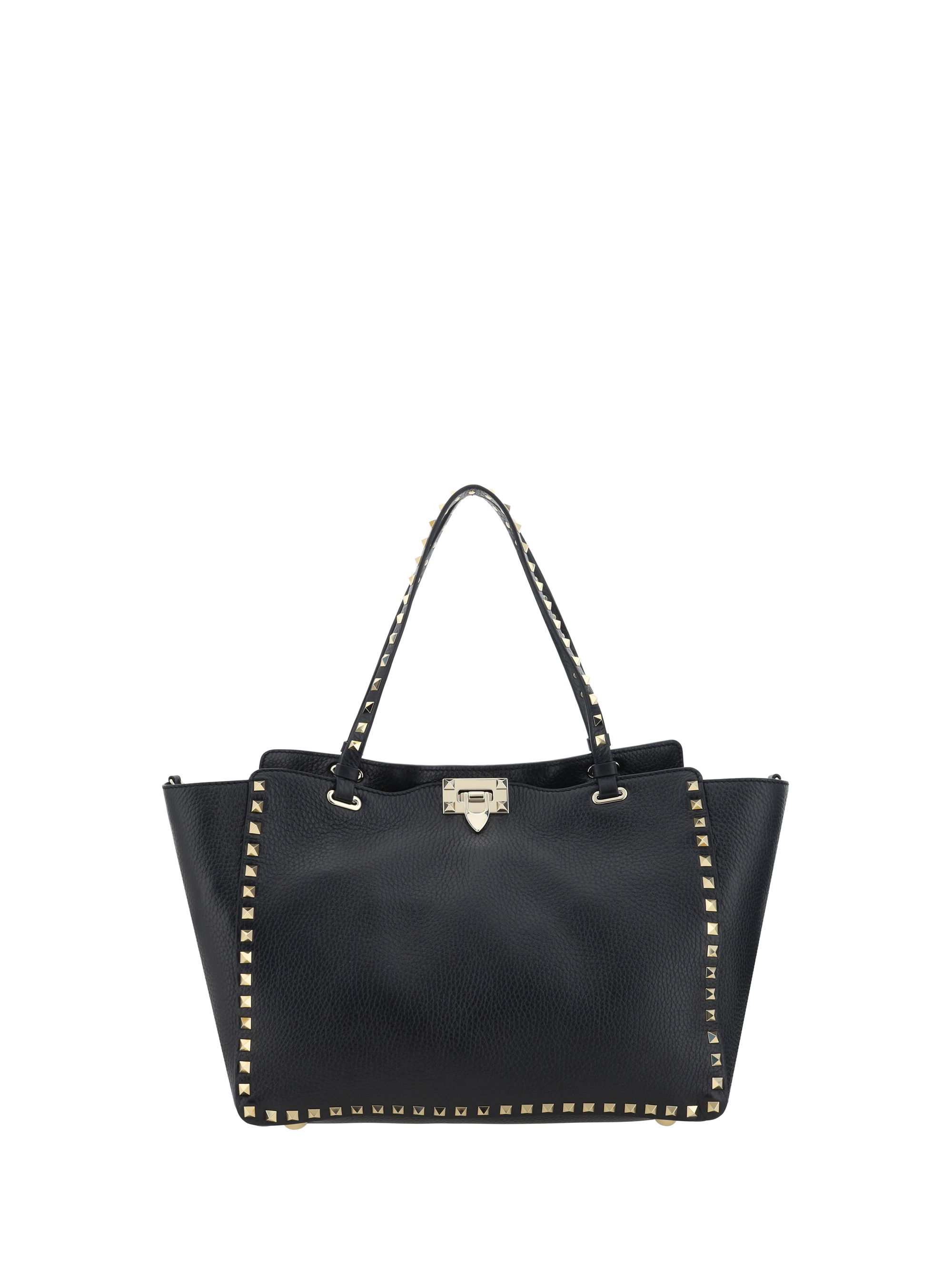 Shop Valentino Rockstud Medium Handbag In Nero