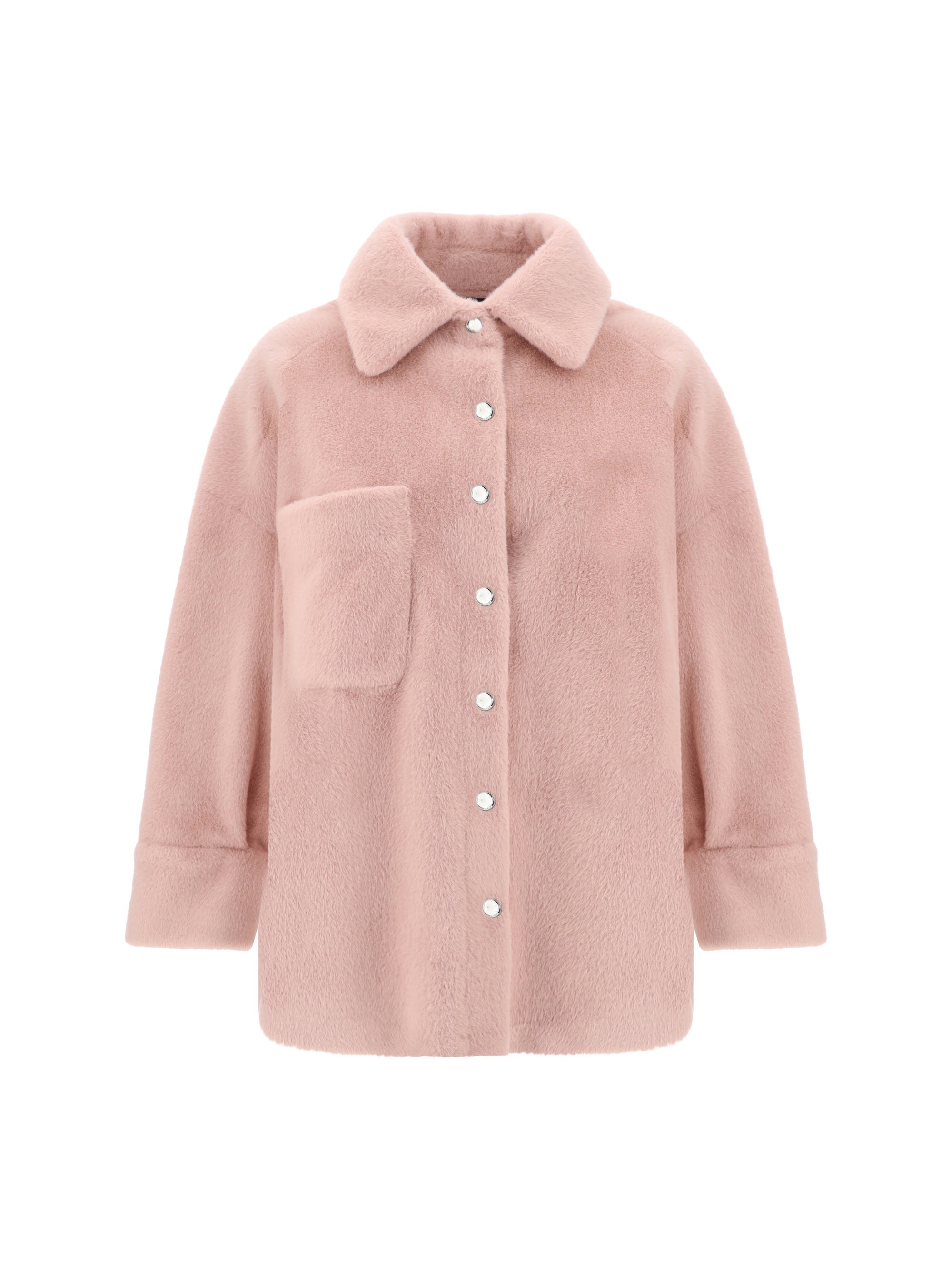 Shop Pinko Eco-fur Jacket In Rosa Nettare