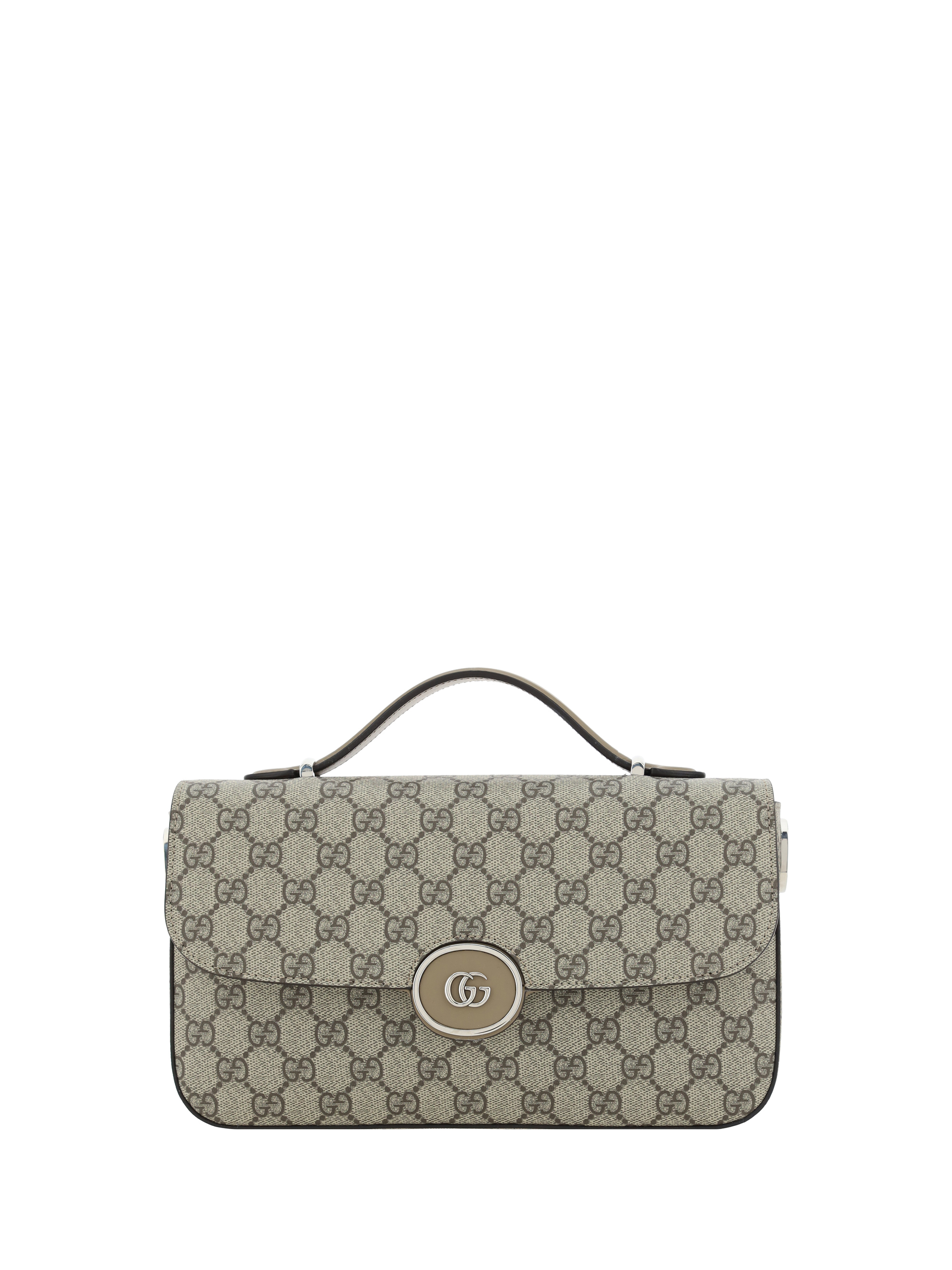 Gucci Interlocking GG Shoulder Bag Mini White in Leather with Gold-tone - GB