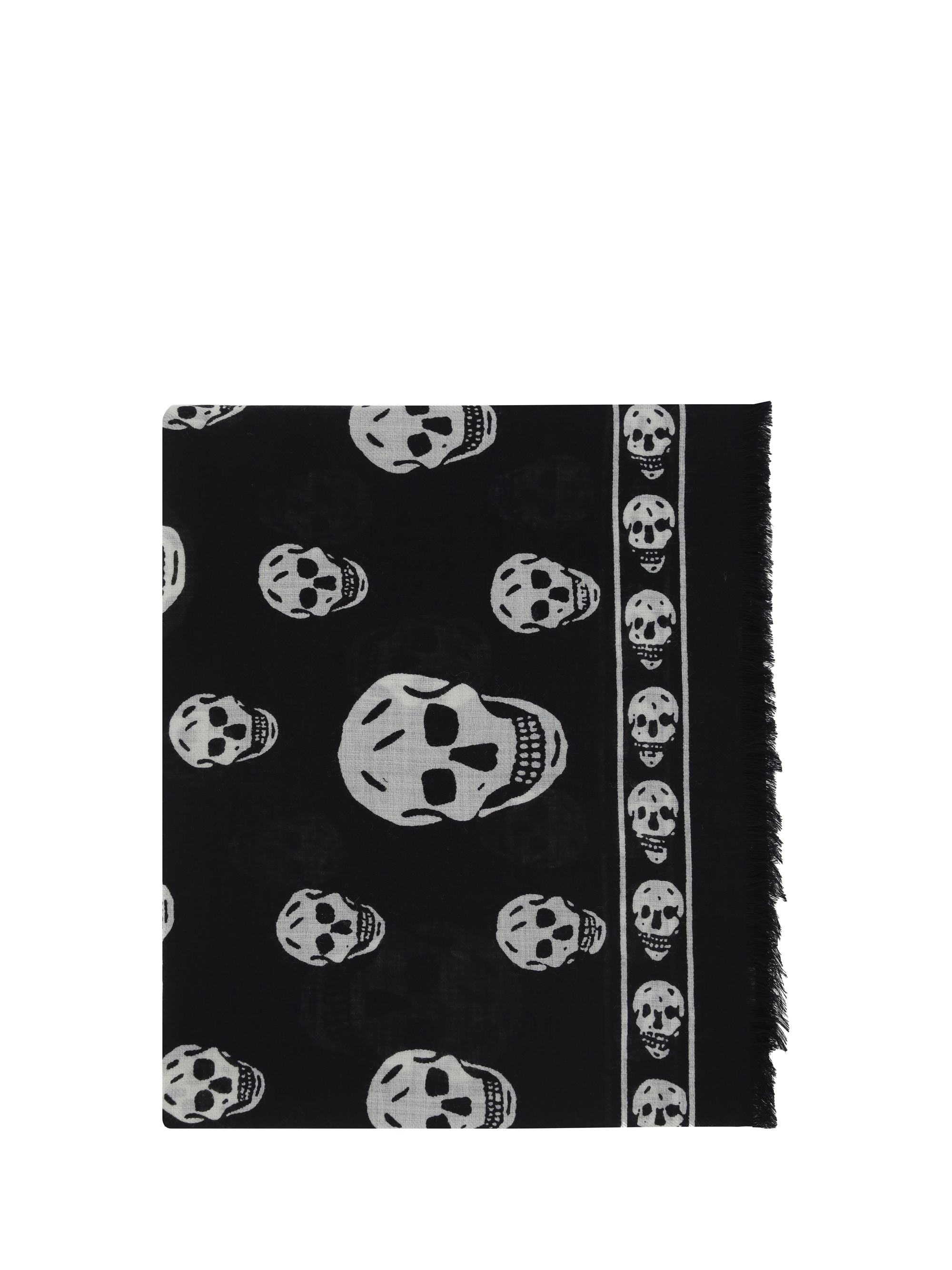 Shop Alexander Mcqueen Scarf In Black/ivory