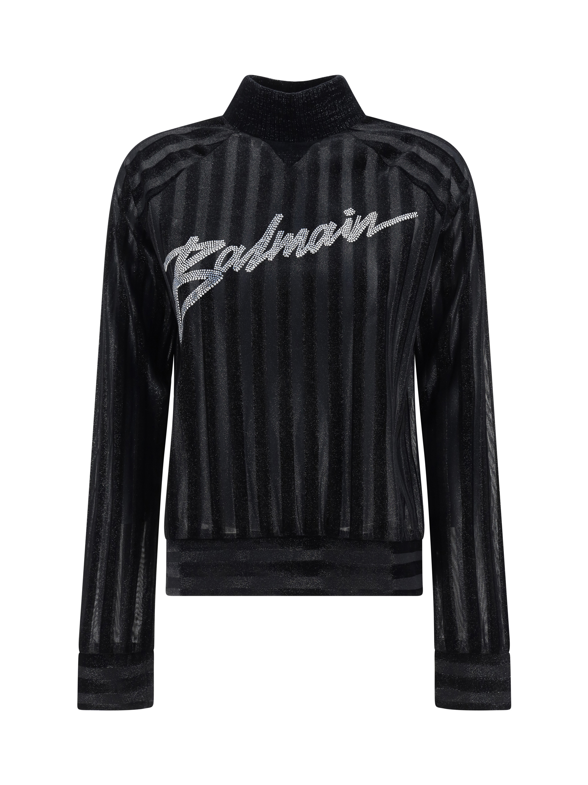 Balmain High-neck Logo Sweater Women In Noir/argent