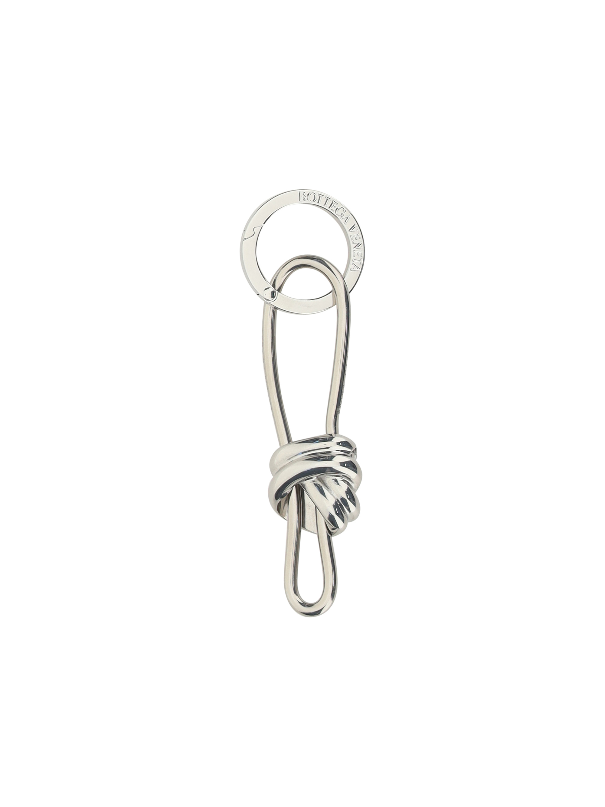 Shop Bottega Veneta Key Ring In Silver