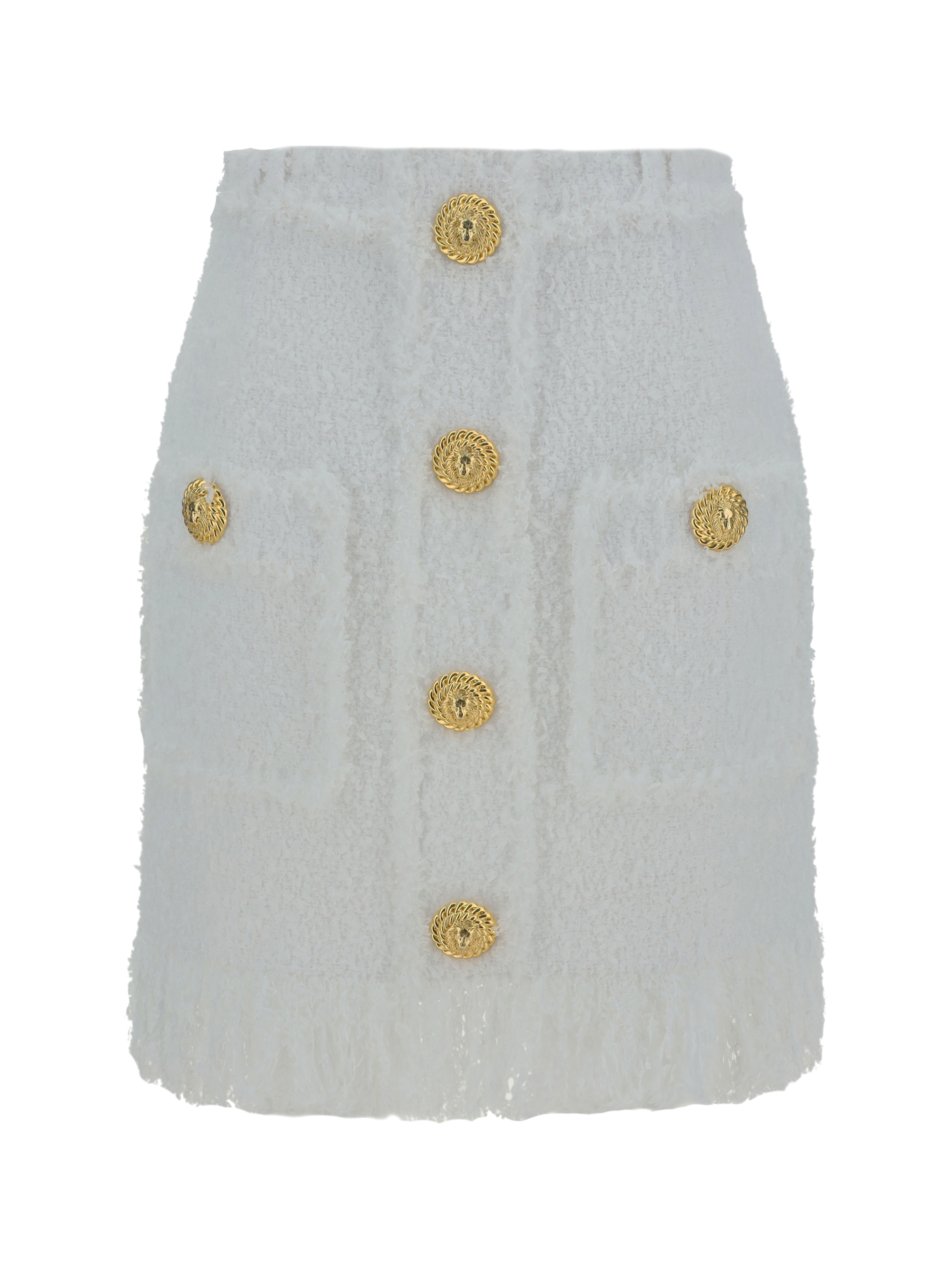 Shop Balmain Mini Skirt In Blanc