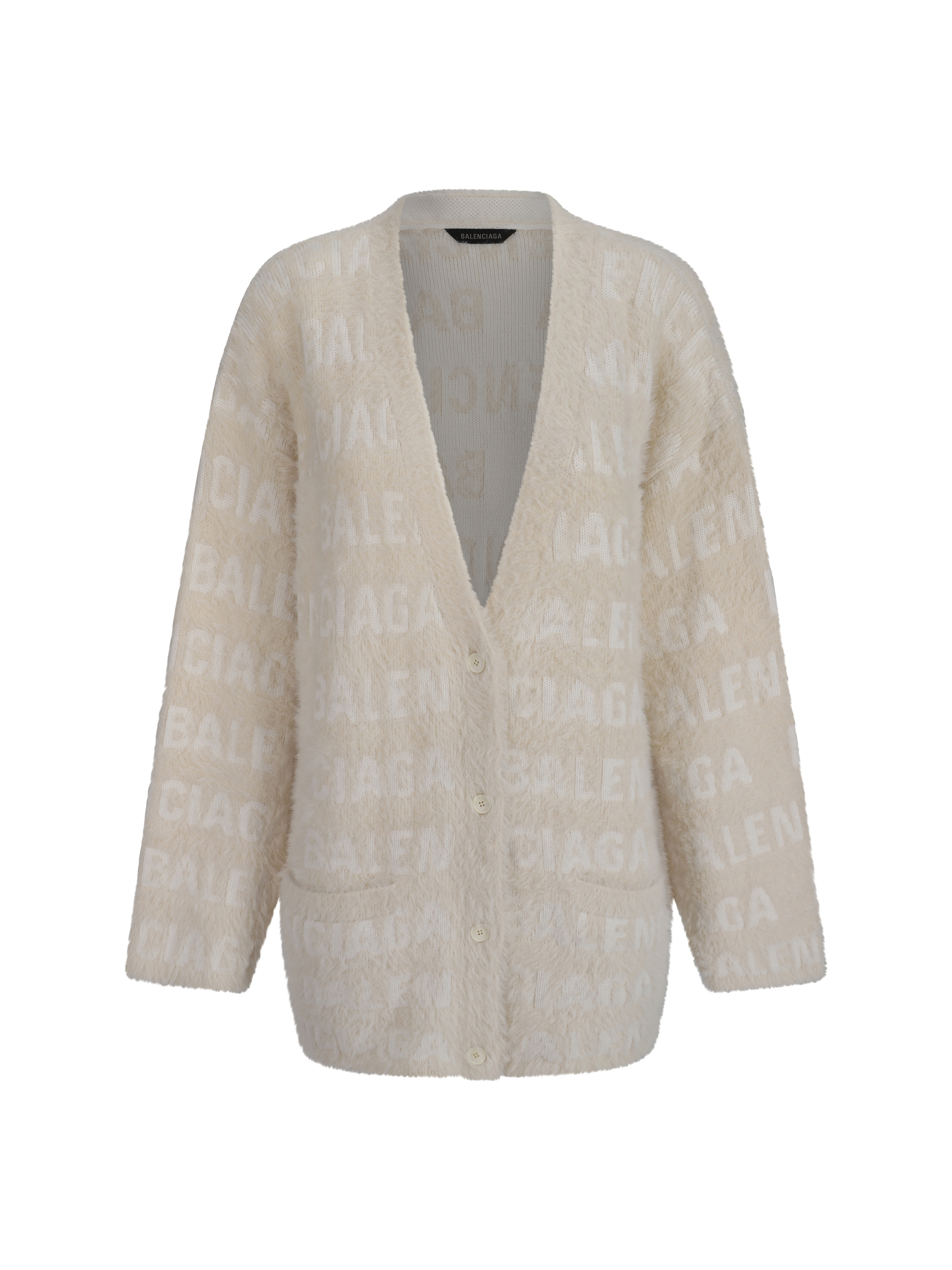 Shop Balenciaga Cardigan In Ivory