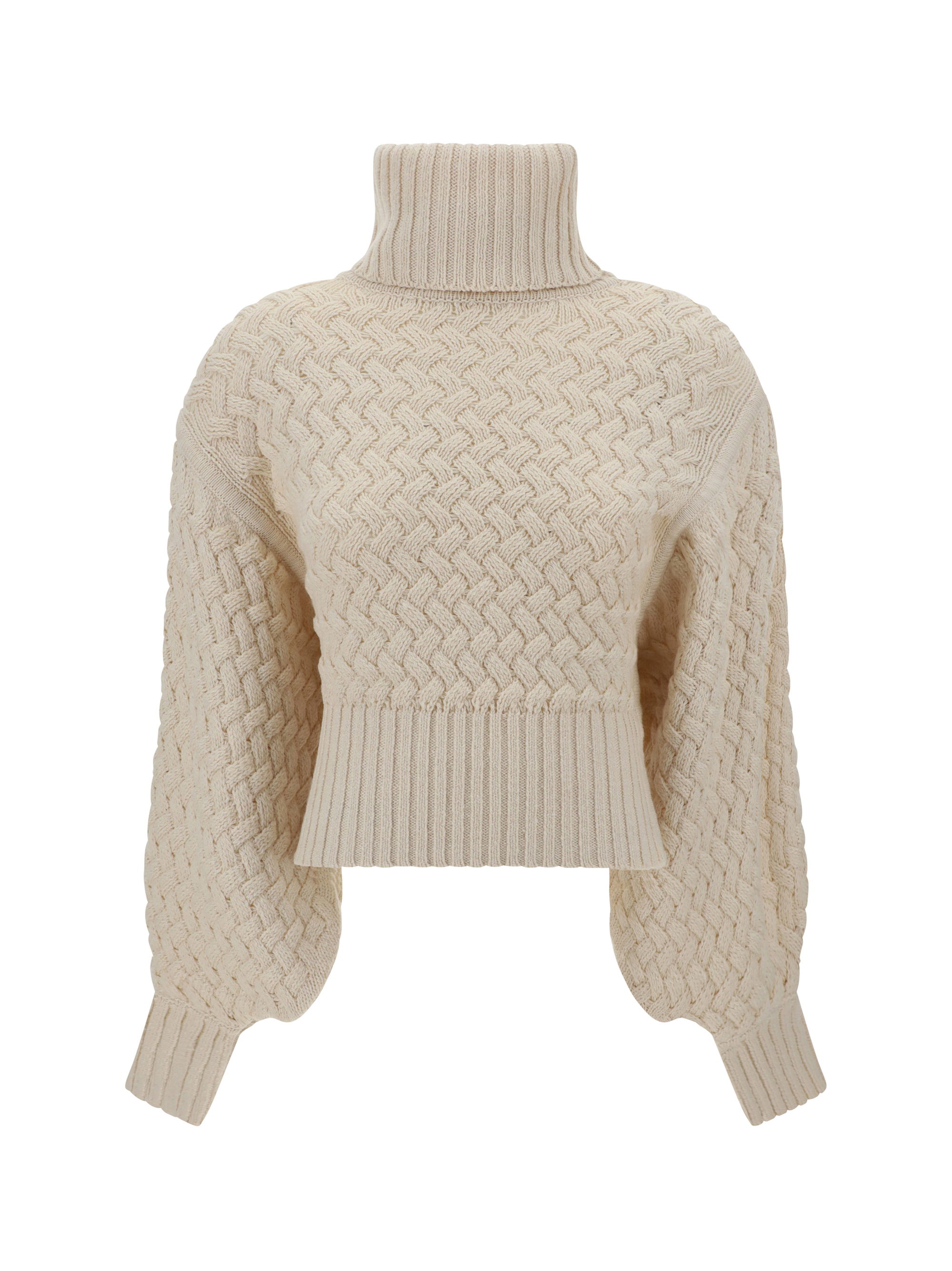 Shop Zimmermann Turtleneck Sweater In Cream