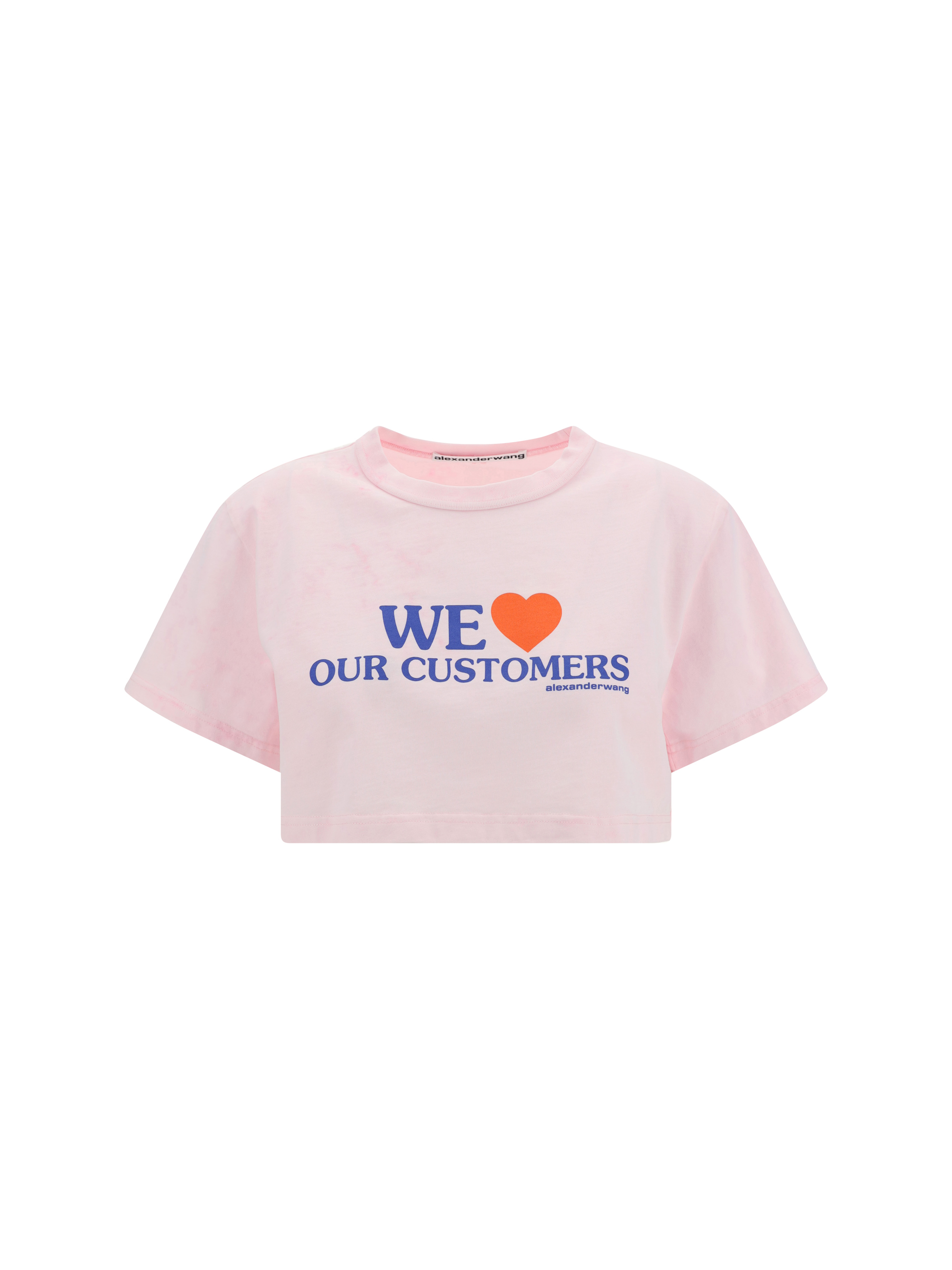 Shop Alexander Wang T-shirt In Lt Pink Bleach Out