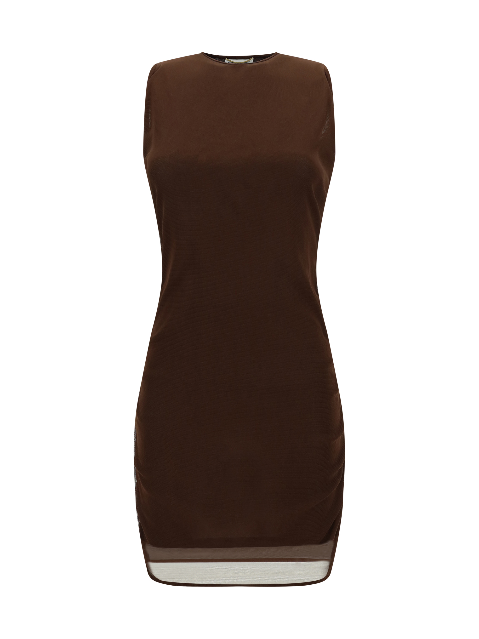 Shop Saint Laurent Mini Dress In Marron