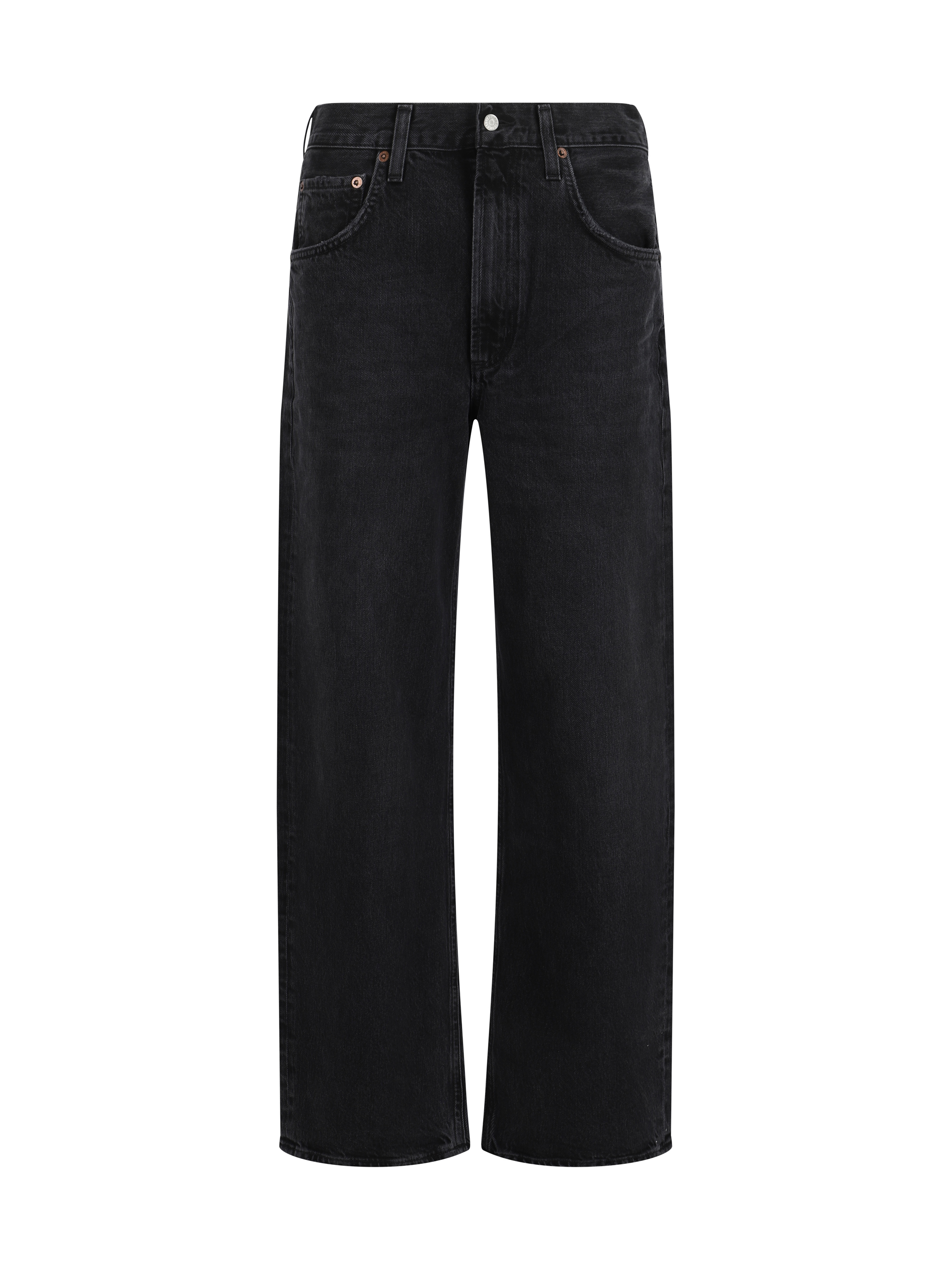 Shop Agolde Denim Pants In Black Tar