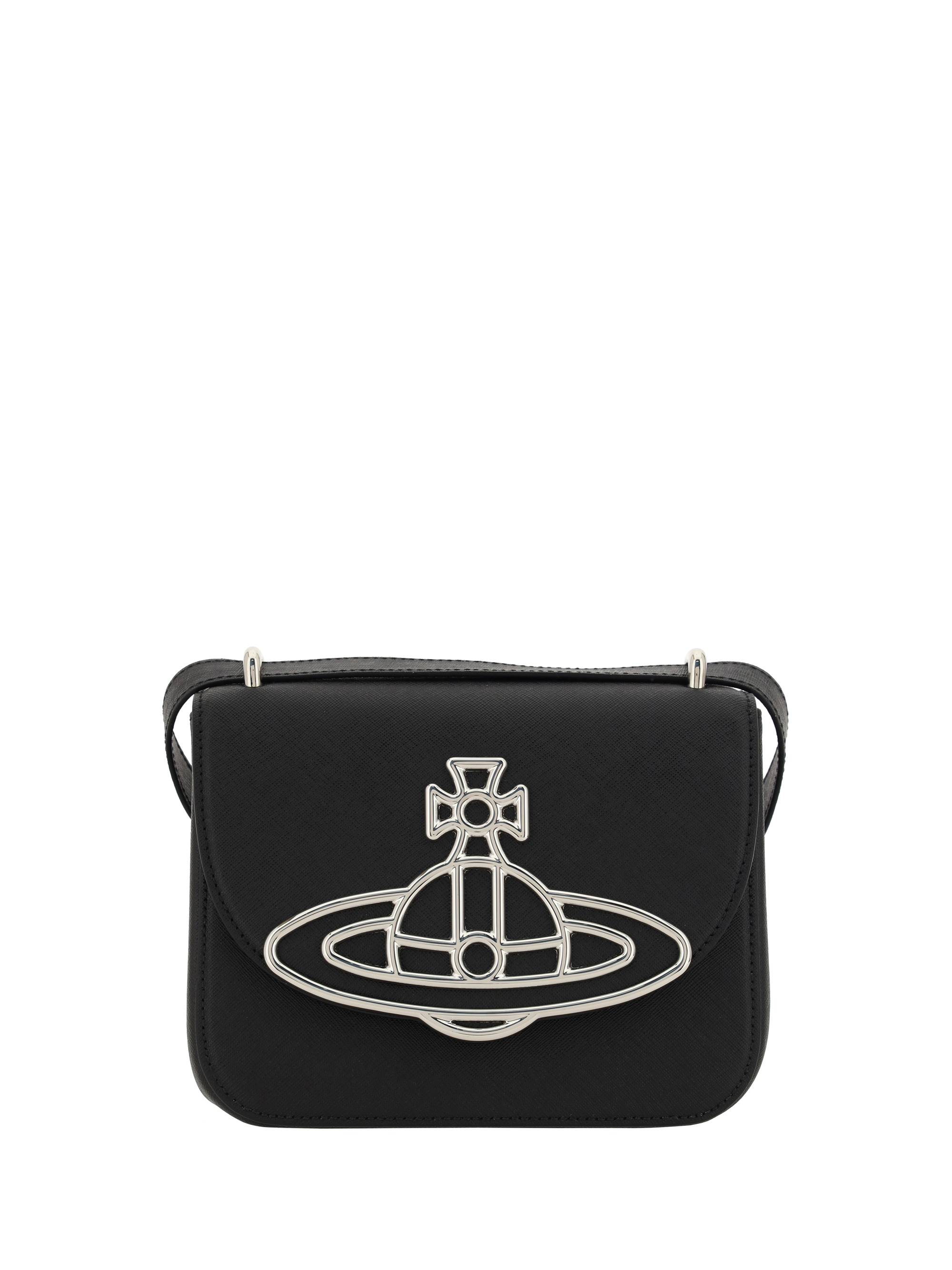 Vivienne Westwood Orb-plaque Saffiano Leather Clutch - Black