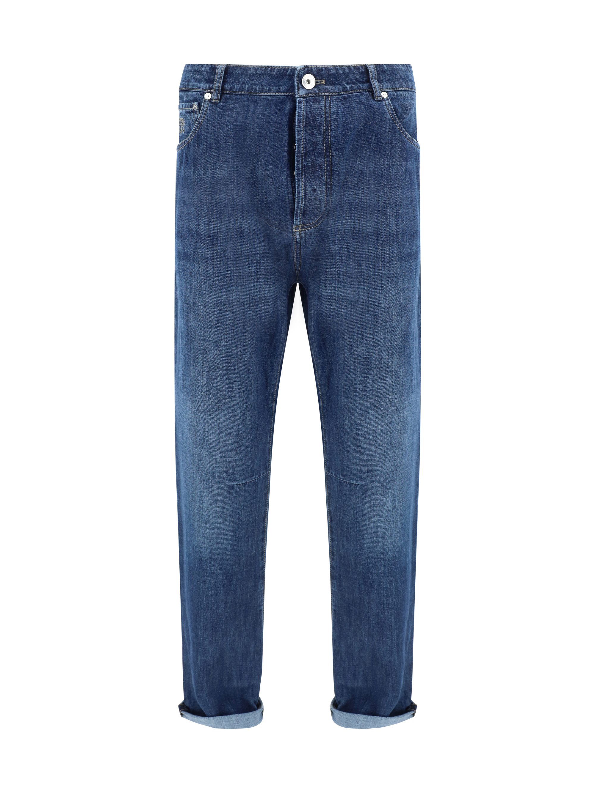 Shop Brunello Cucinelli Jeans In Denim Scuro Old