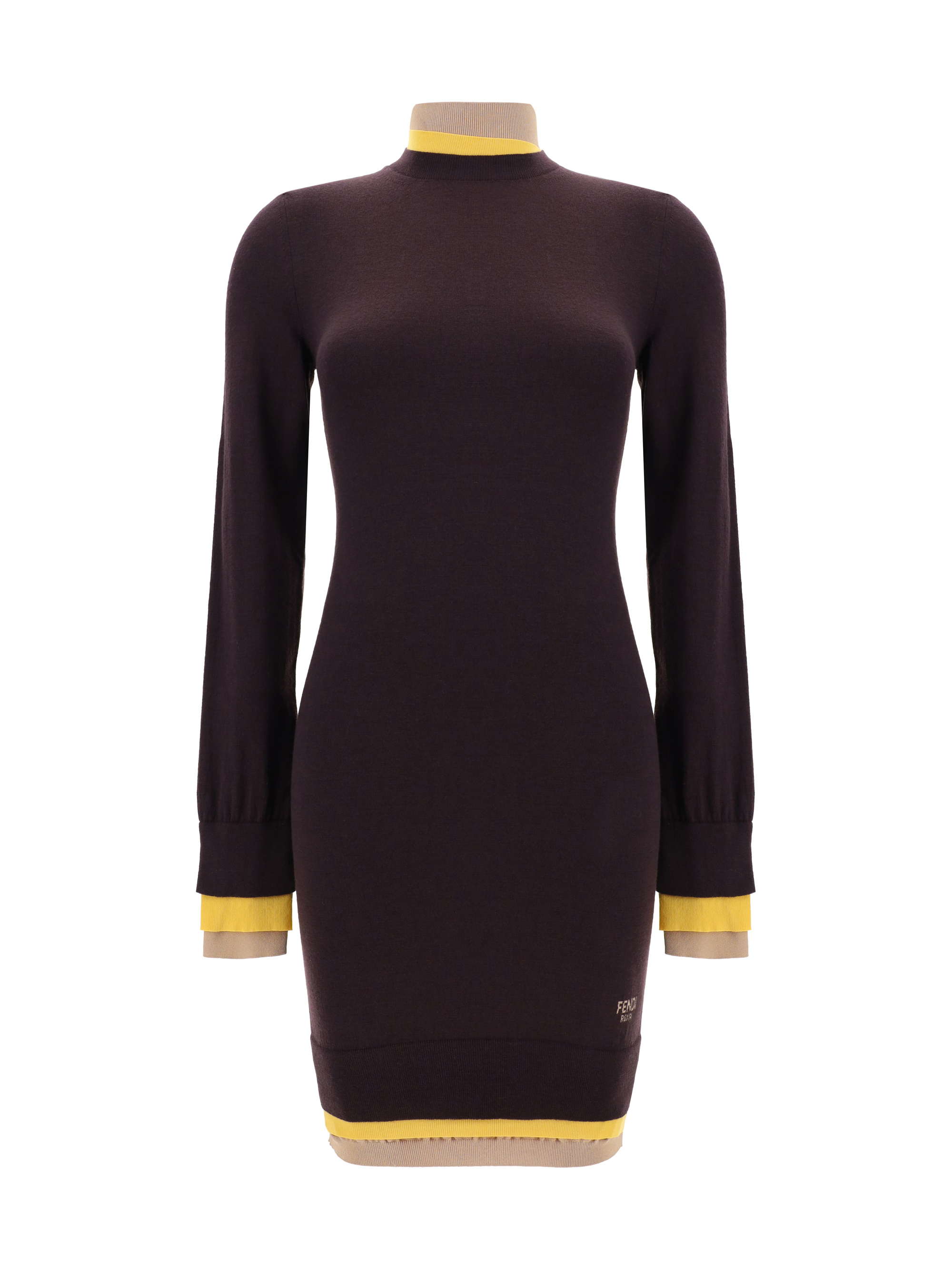 Shop Fendi Mini Dress In Aubergine