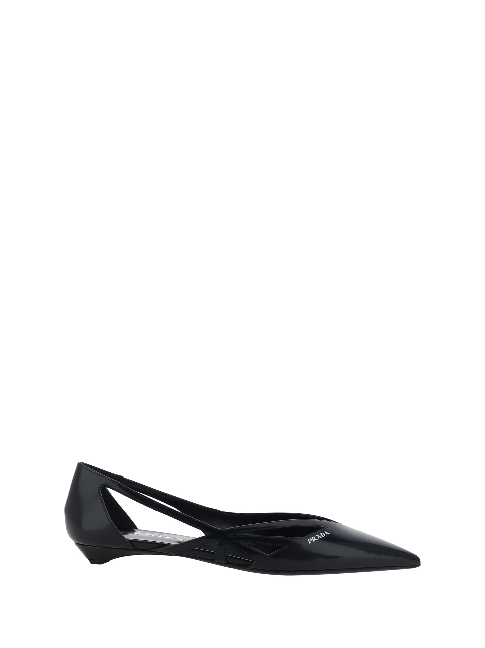 Shop Prada Ballerinas In Nero