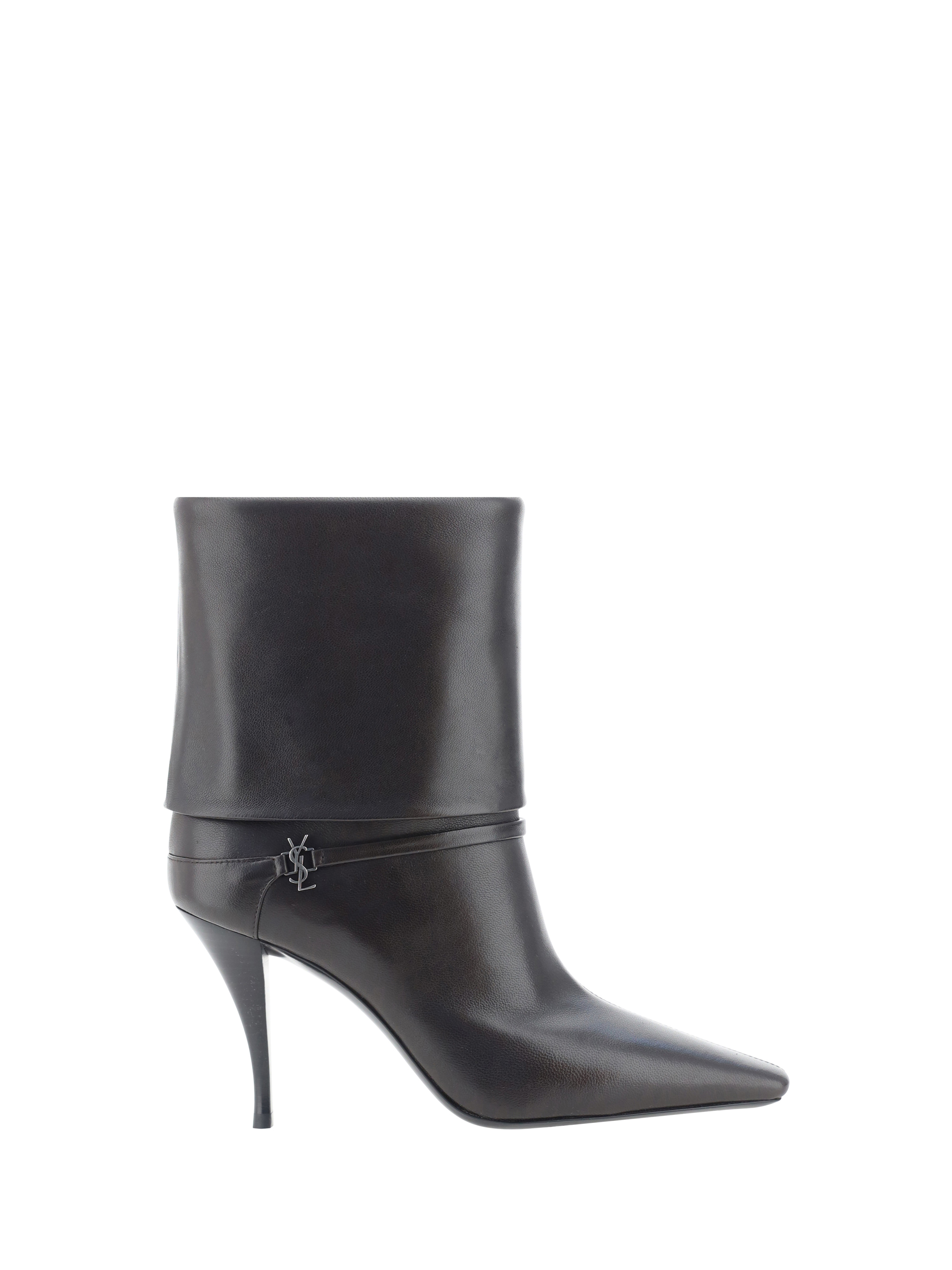 Shop Saint Laurent Vicky Ankle Boots In Harris Eagle Brown