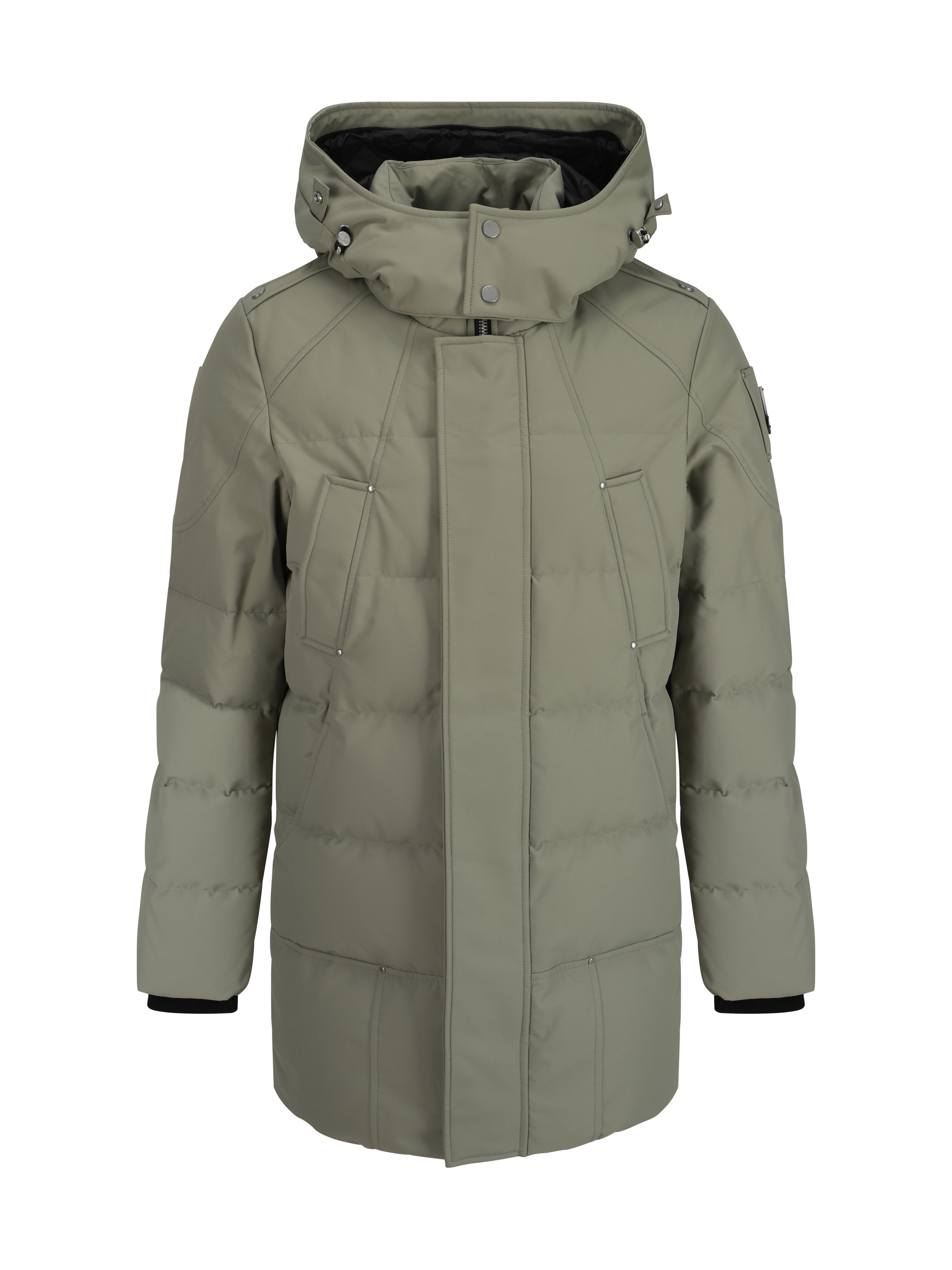 Shop Moose Knuckles Cloud Down Jacket In Sage W/blk Sh