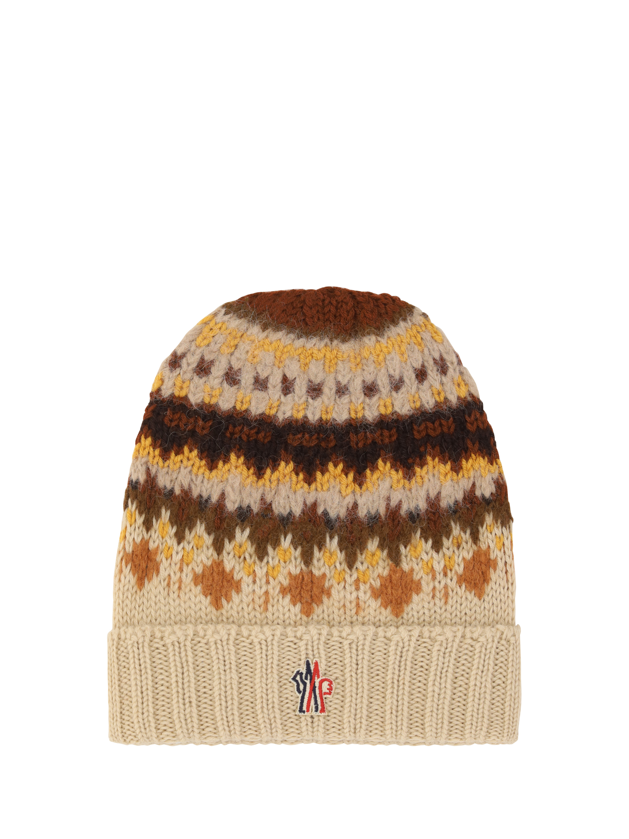 Shop Moncler Beanie Hat In Light Beige