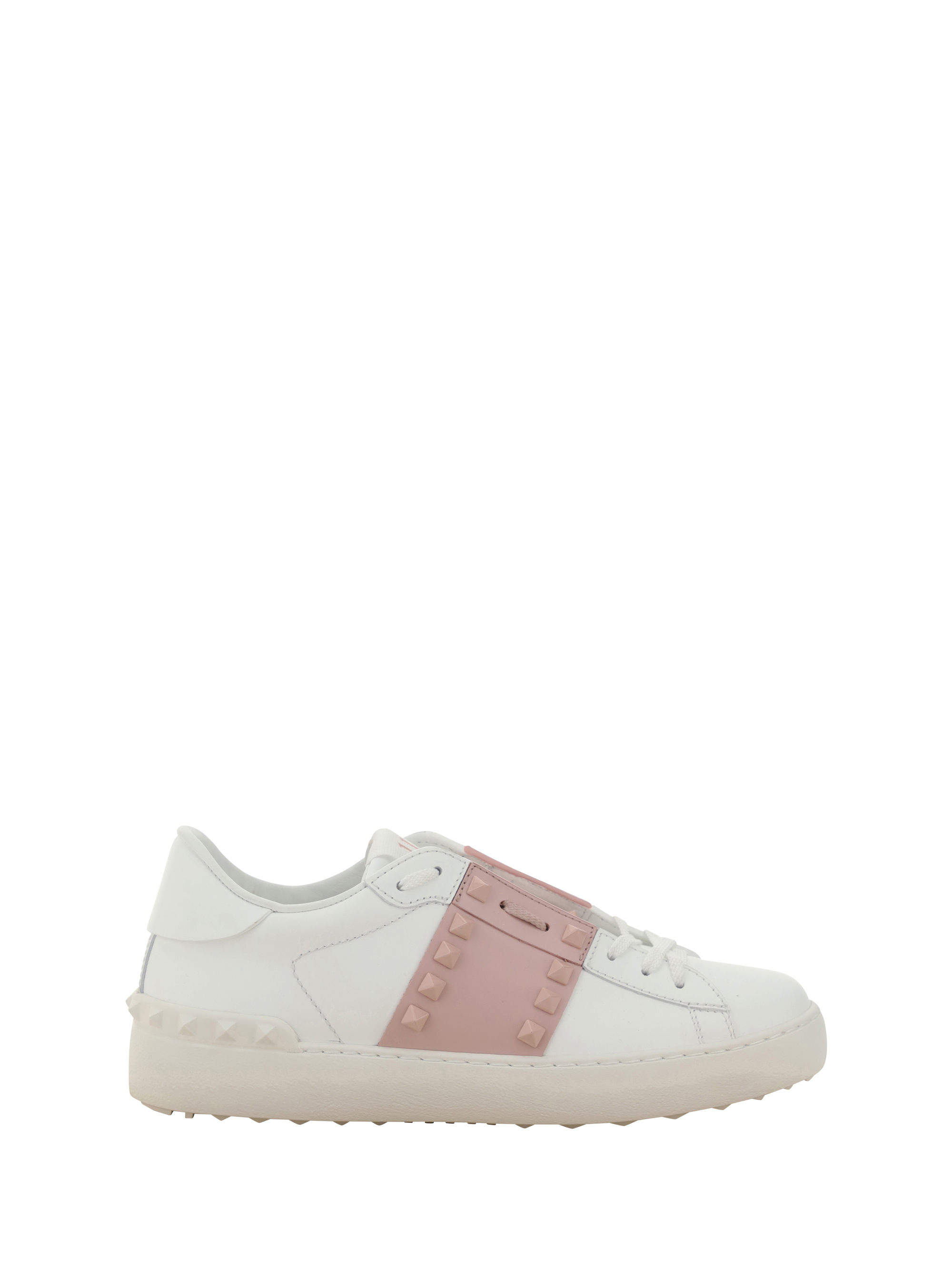 Valentino Garavani Rockstud Open Sneakers In White