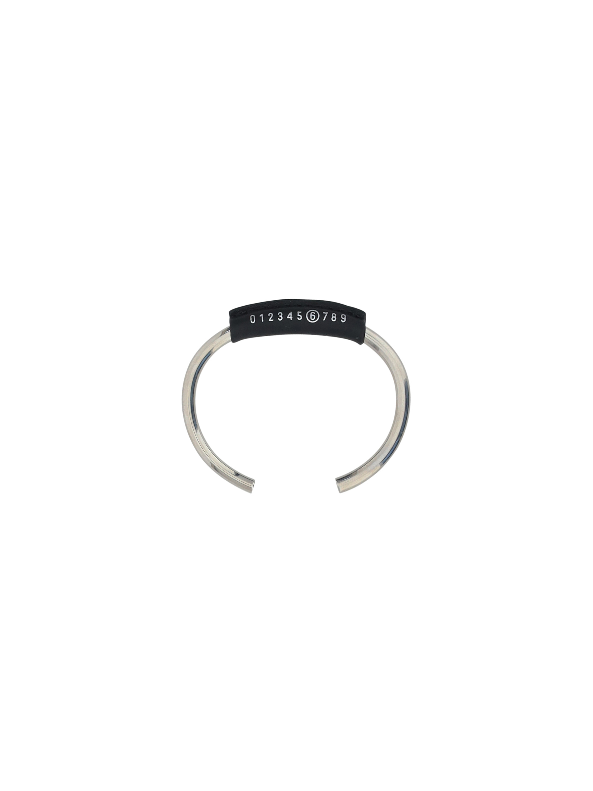 Shop Mm6 Maison Margiela Bracelet In Polished Palladio/black