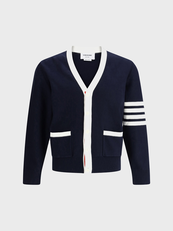 Cardigan with iconic stripes