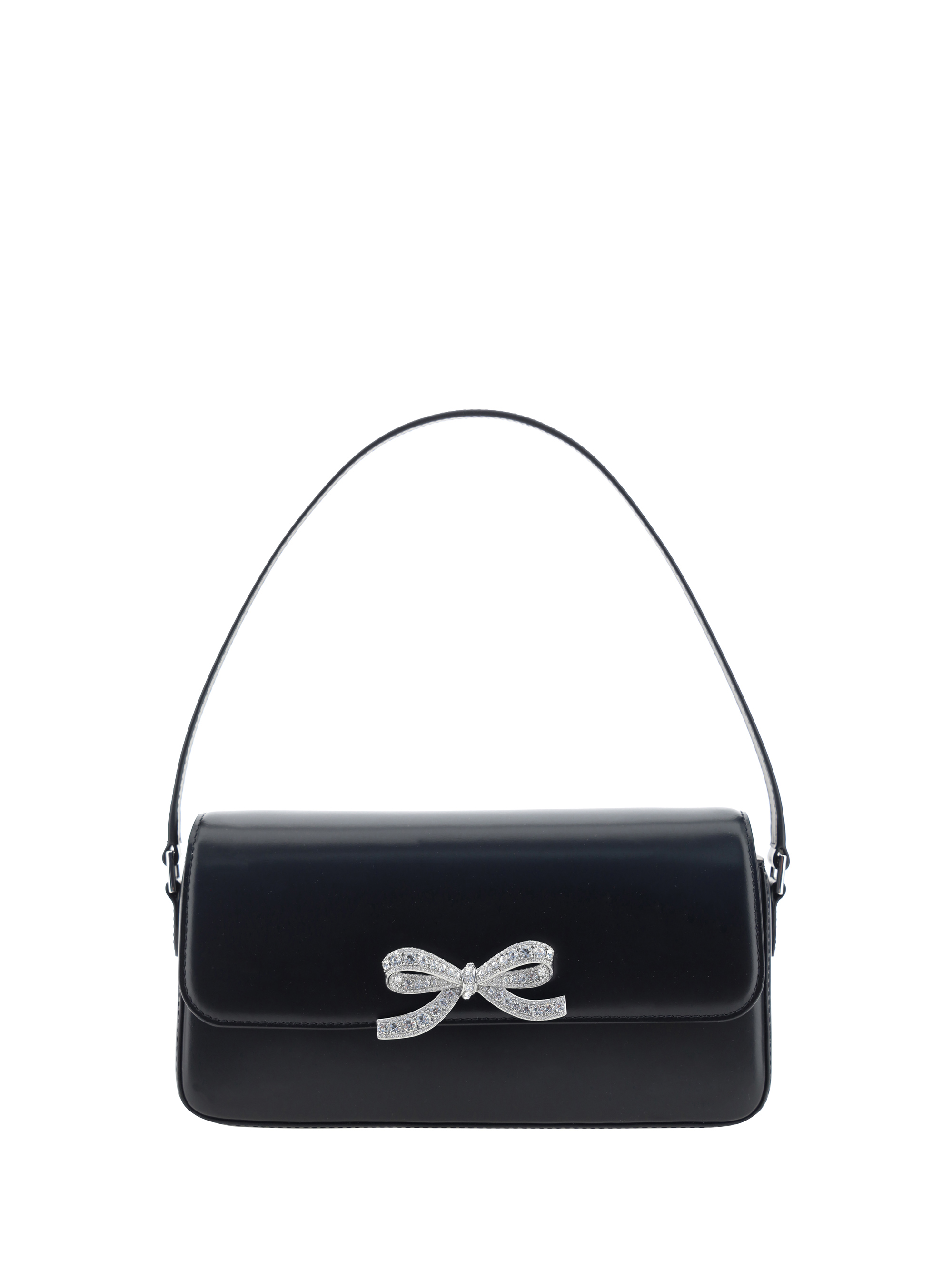 Shop Self-portrait Baguette Handbag In Black