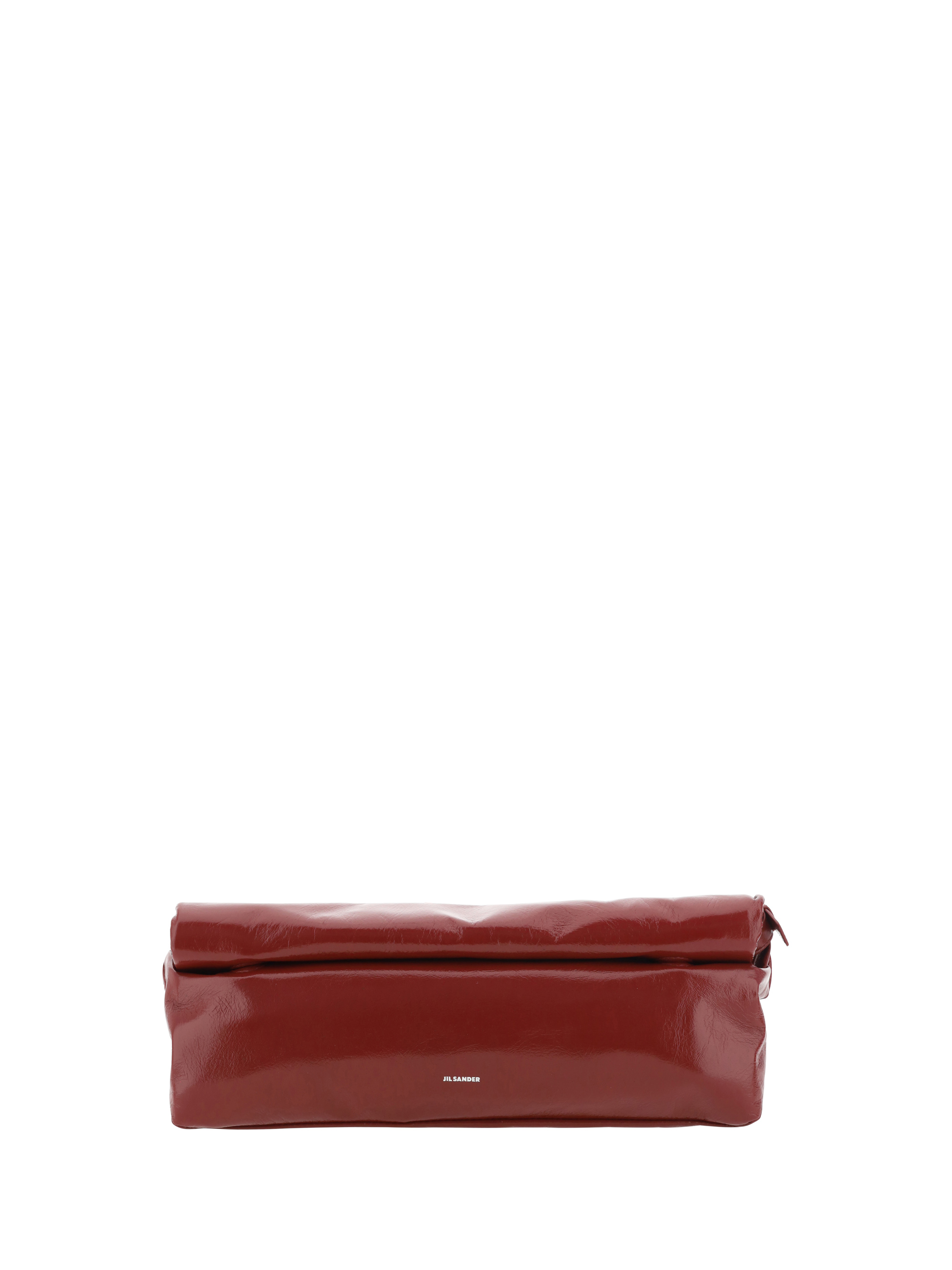 Shop Jil Sander Medium Rollup Shoulder Bag In Cedar Red