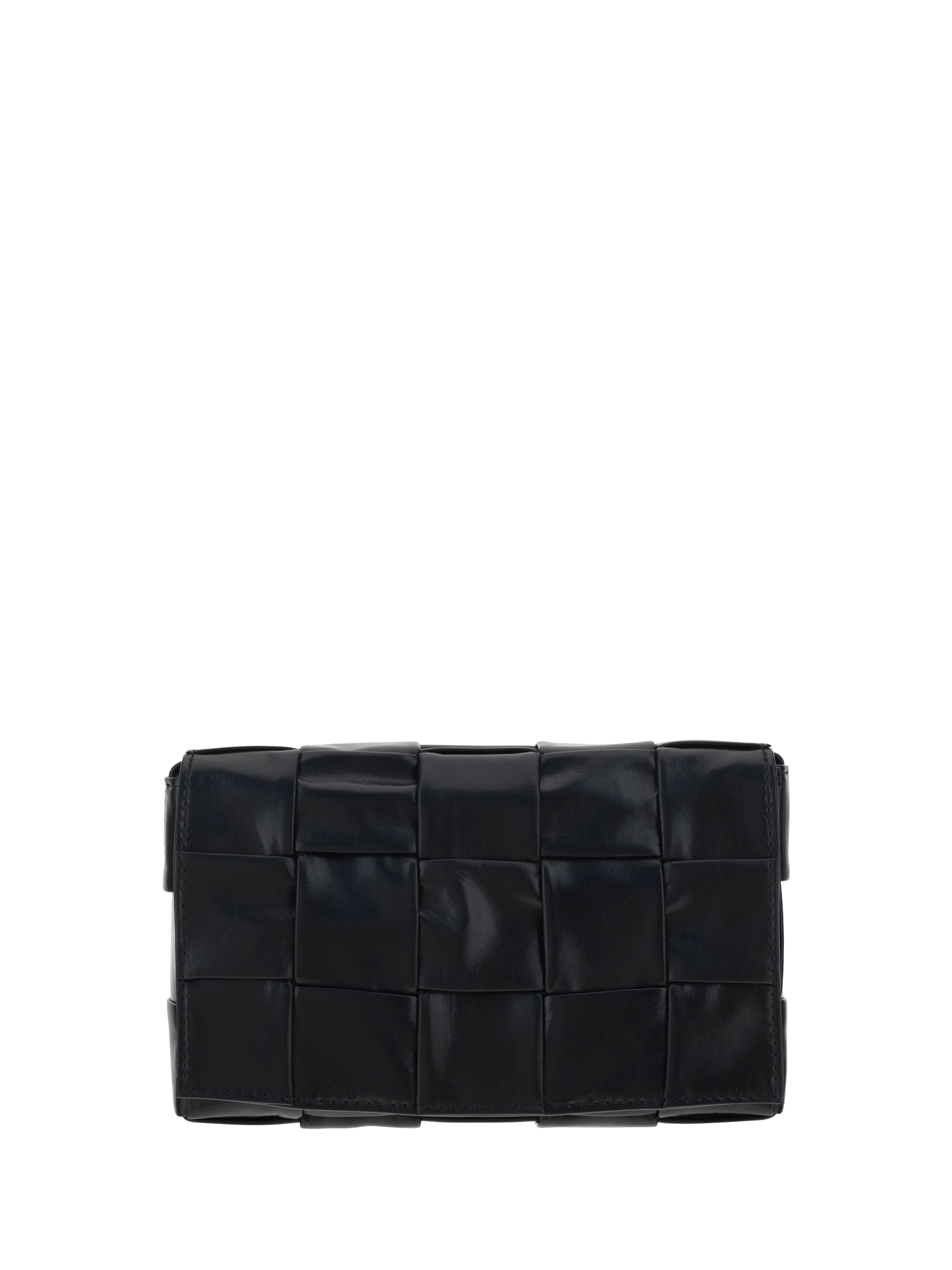 Shop Bottega Veneta Cassette Shoulder Bag In Black-silver