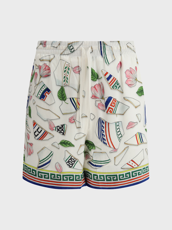 Multicolor silk Shorts