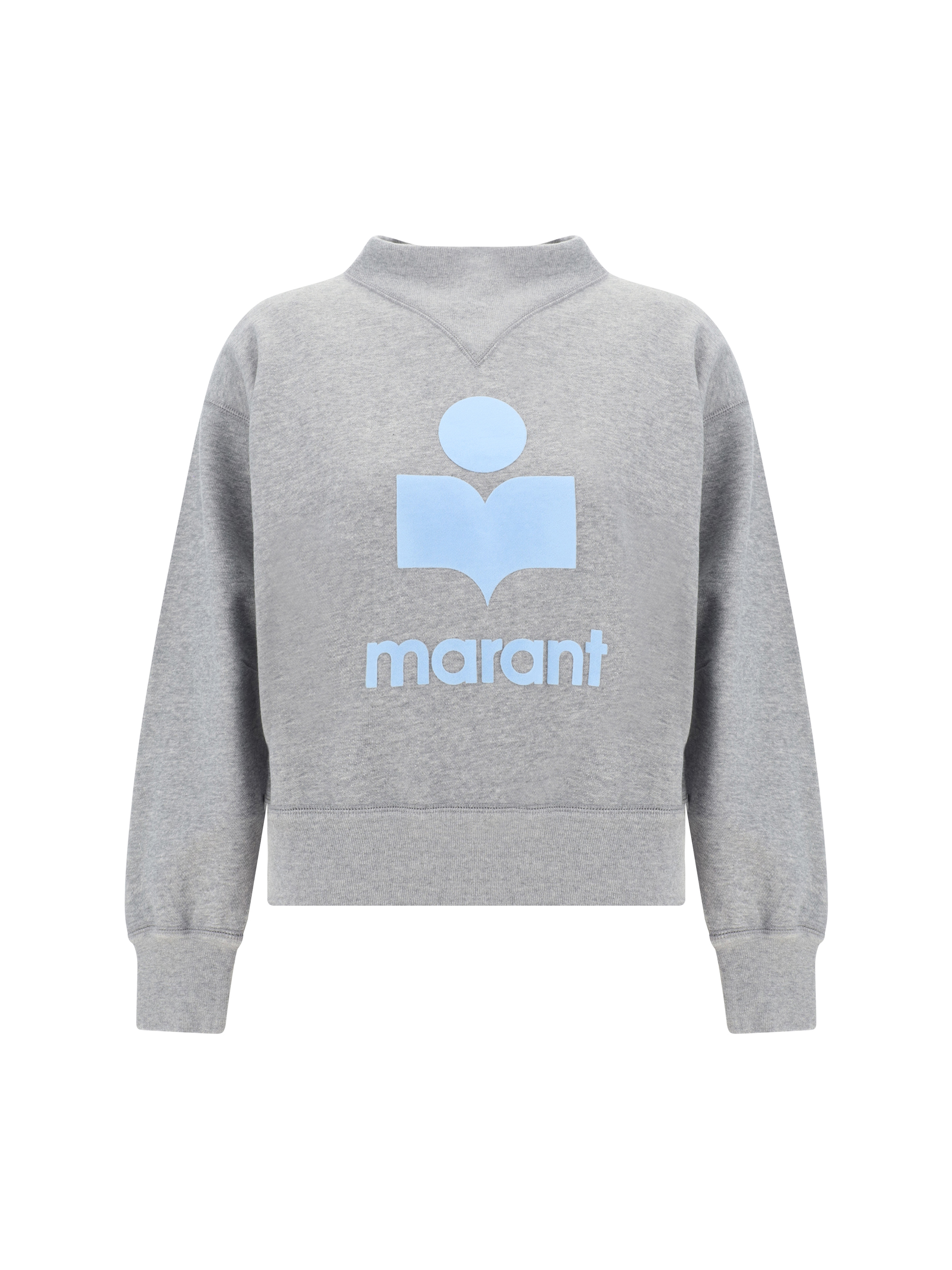 Shop Marant Etoile Moby Sweatshirt In Grey/ice Blue