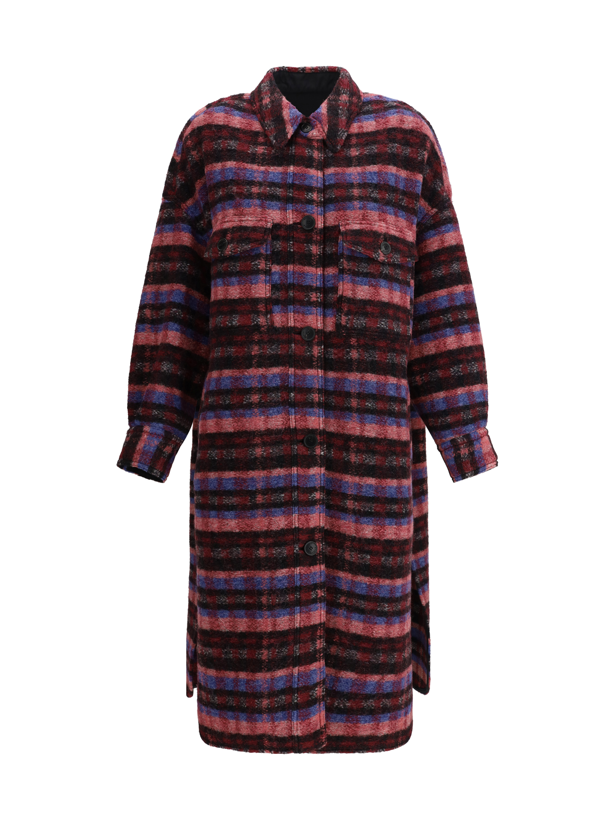 Shop Marant Etoile Fontizi Long Coat In Pink/plum