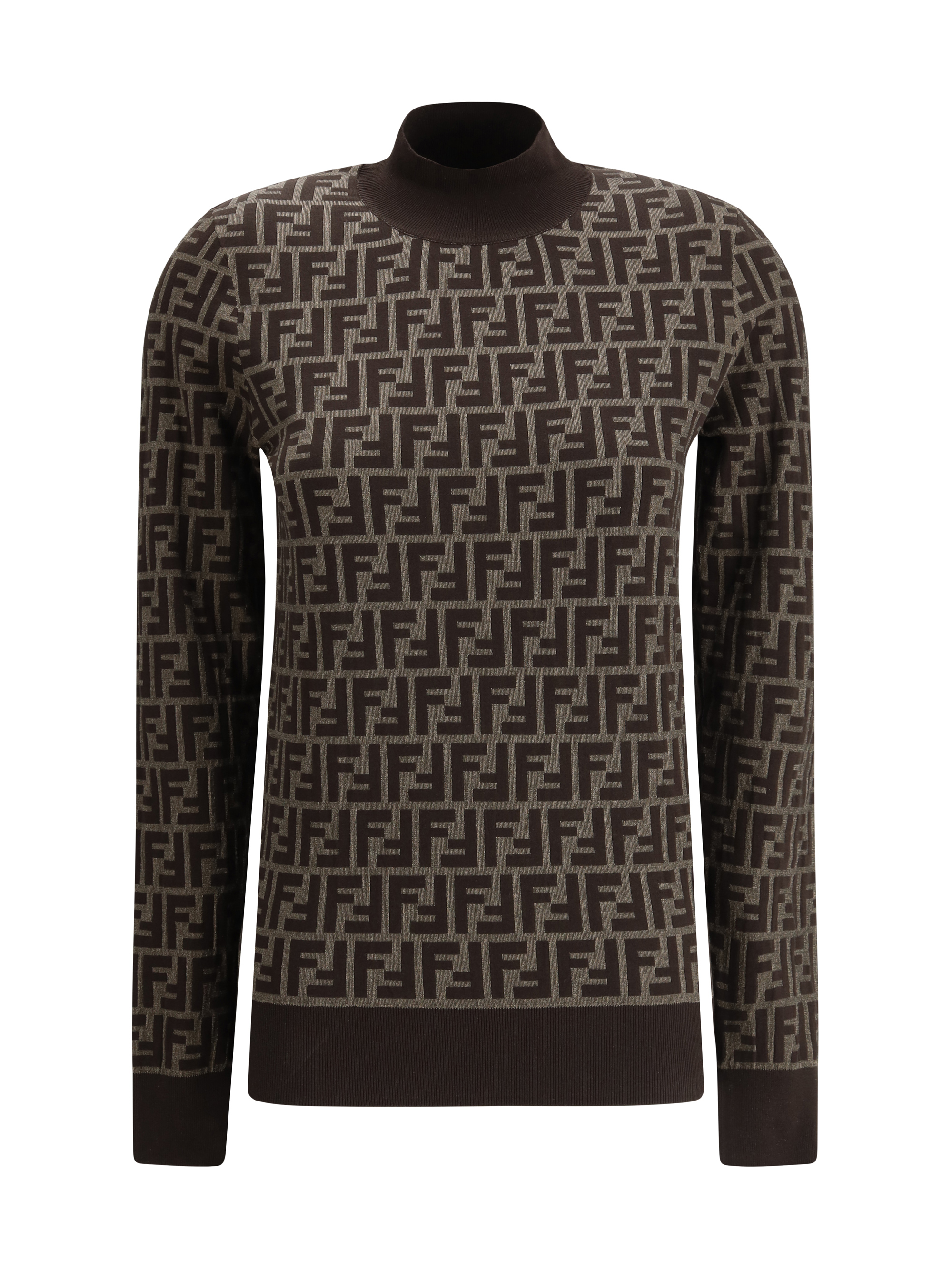 Shop Fendi Turtleneck Sweater In Tobacco