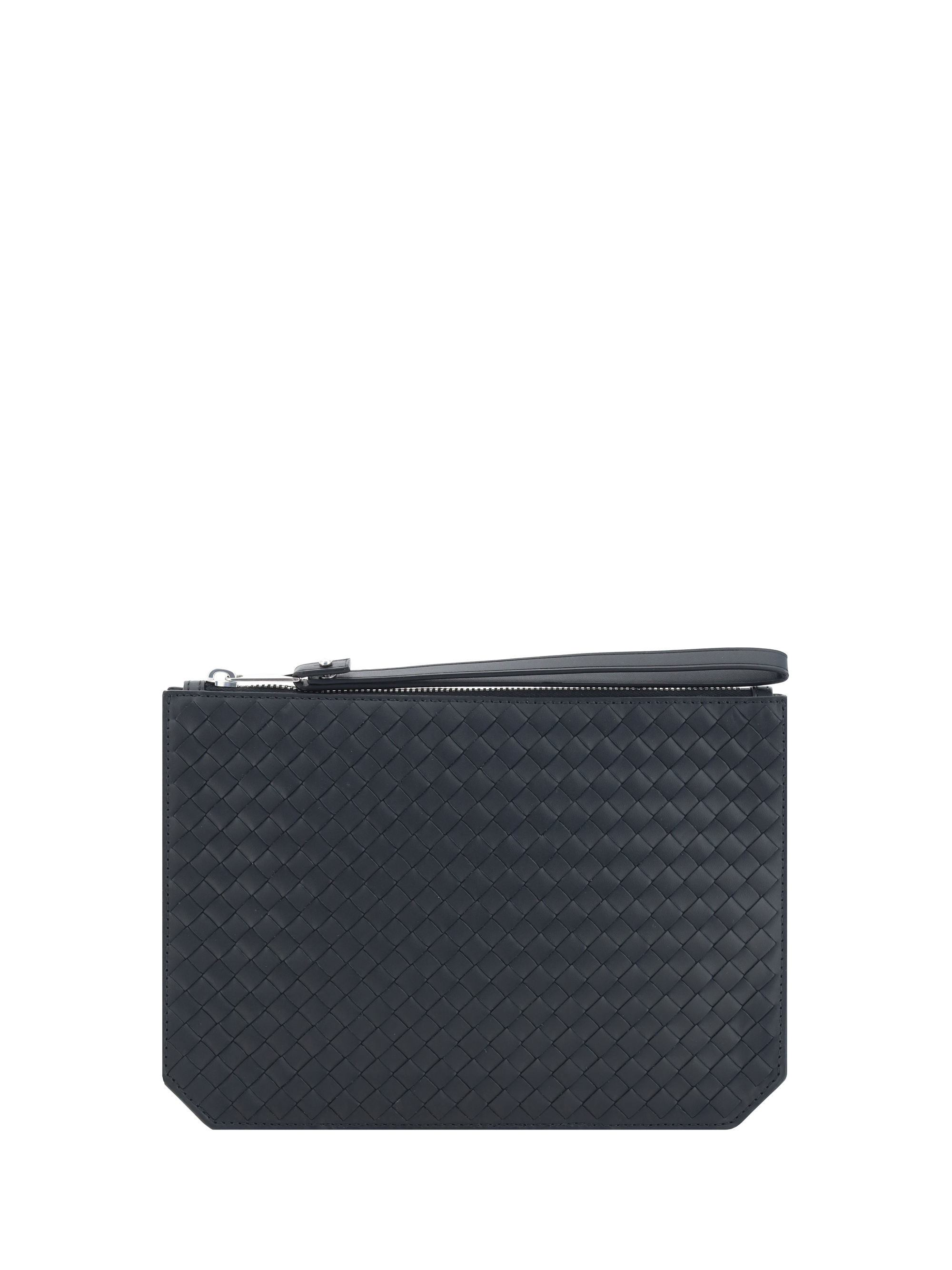 Shop Bottega Veneta Clutch Bag In Black-silver