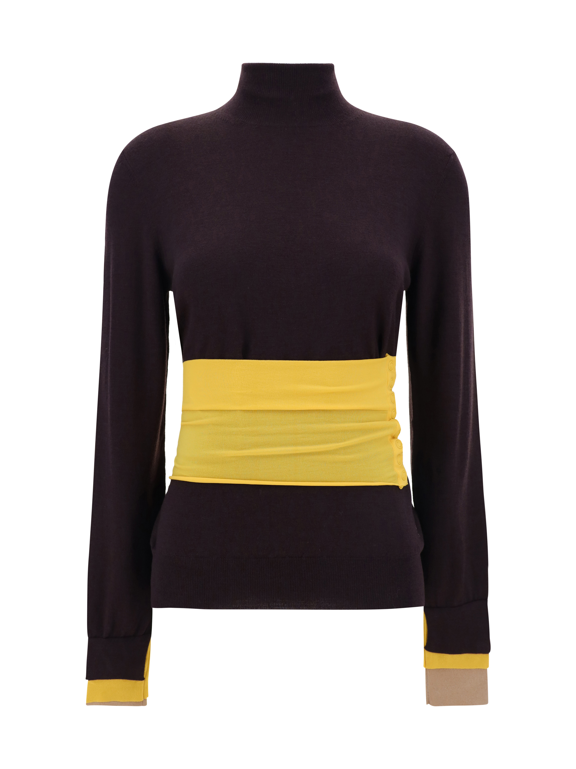 Shop Fendi Turtleneck Sweater In Aubergine